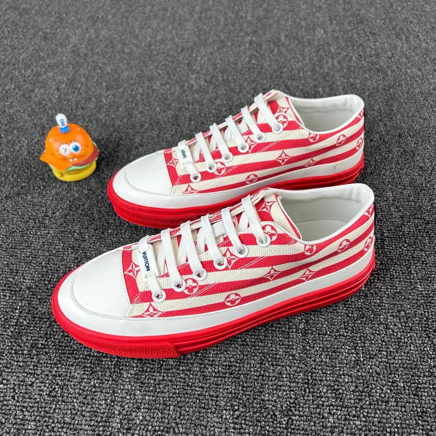 Louis Vuitton LV Red-White Stripe Monogram Sneaker 35 Size US 4.5 / IT 34.5 - 1 Thumbnail