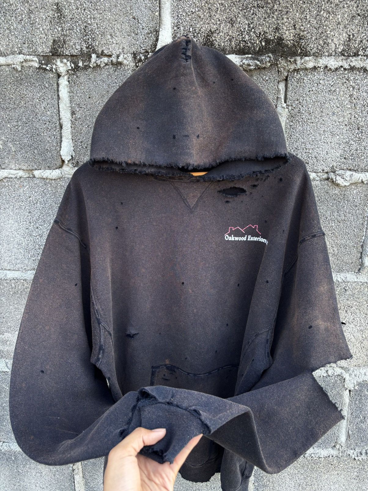 Vintage Thrashed Faded Distressed Hoodie Grunge Size US L / EU 52-54 / 3 - 1 Thumbnail