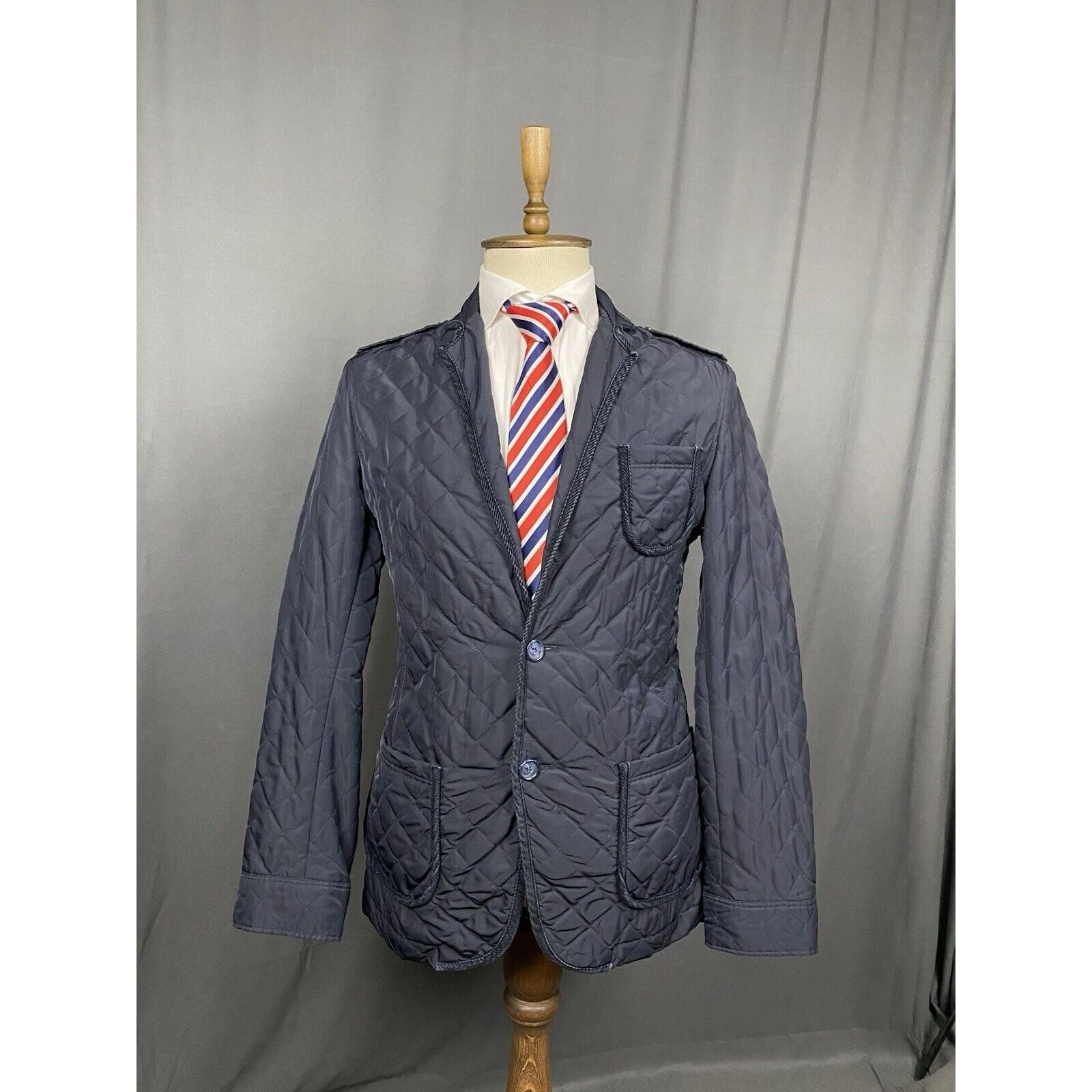 Dolce & Gabbana Dolce&Gabbana Men's Blue Quilted Sportcoat Jacket Size 50 Size US M / EU 48-50 / 2 - 1 Thumbnail