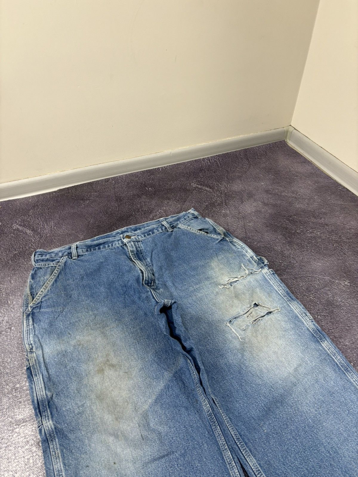 Carhartt Vintage Carhartt Dungaree Fit Faded Blue Denim Baggy Jeans Size US 40 / EU 56 - 11 Thumbnail