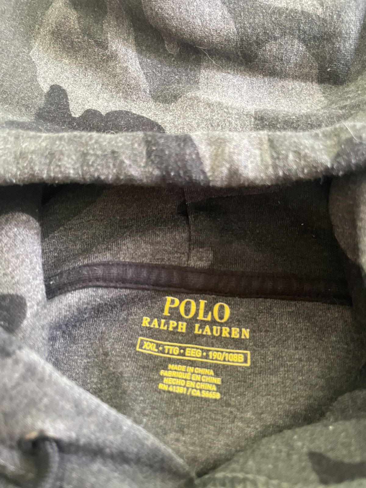 Vintage Polo Ralph Lauren P Wing Camo Hoodie Size US XXL / EU 58 / 5 - 14 Thumbnail