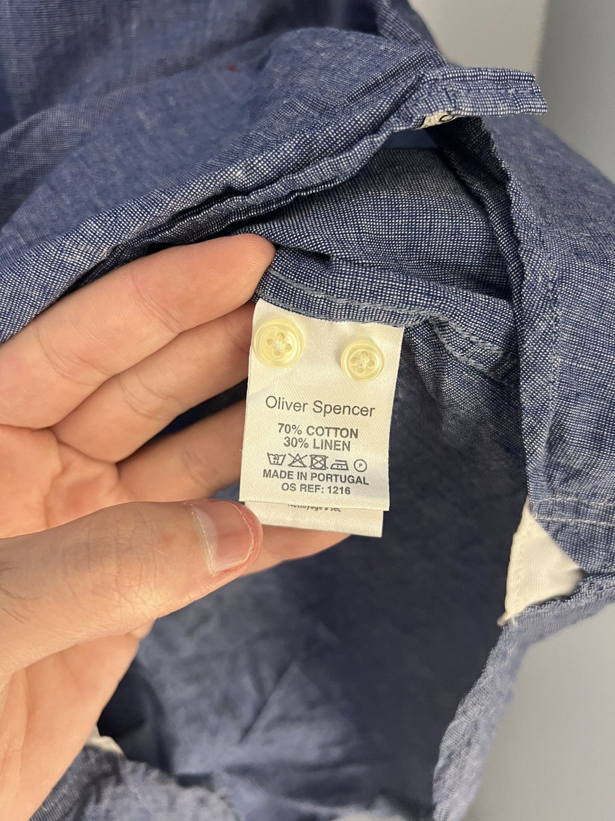 Oliver Spencer × Vintage VERY RARE OLIVER SPENCER LINEN DESIGNER SHIRT JAPAN STYLE Size US M / EU 48-50 / 2 - 6 Thumbnail