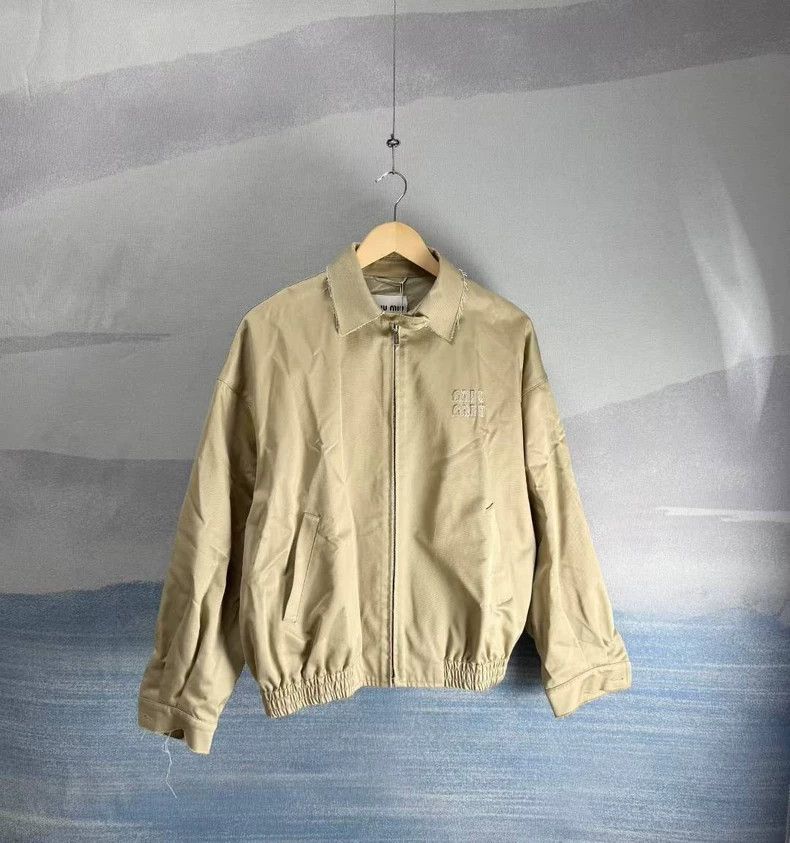Miu Miu Miu Miu Beige Fringe Collar Zip Jacket Size US M / EU 48-50 / 2 - 1 Thumbnail