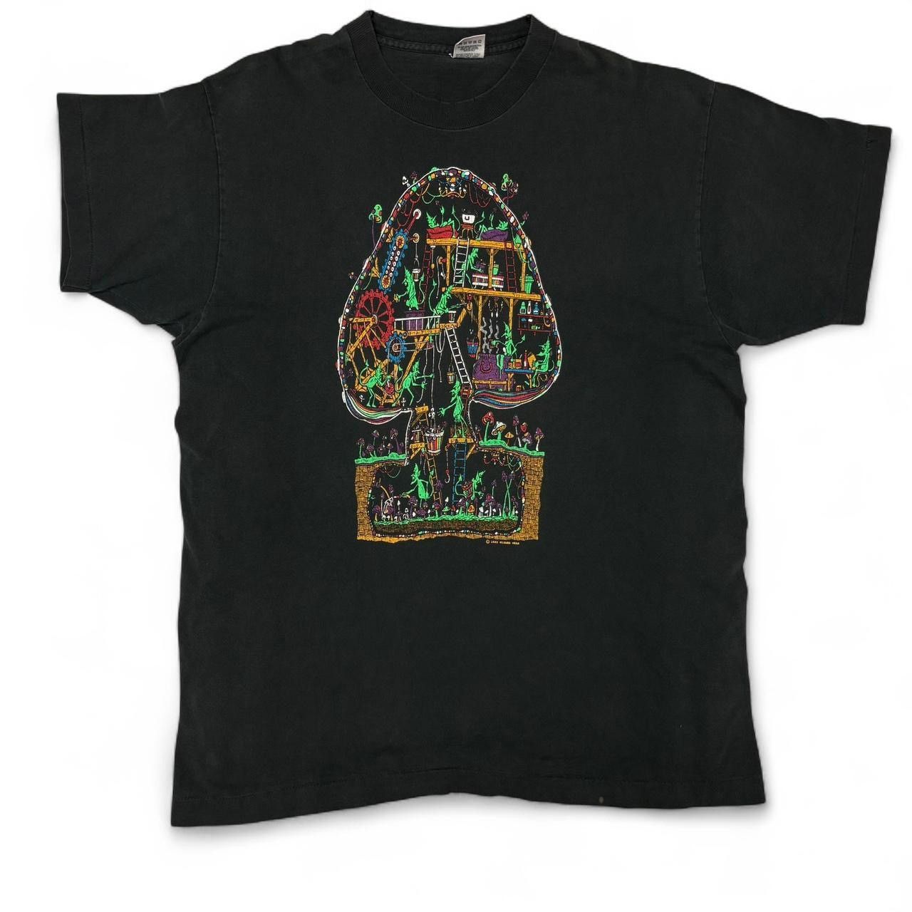 Fruit Of The Loom 1995 wizard wear vintage mushroom graphic tee #mushroom Size US XL / EU 56 / 4 - 1 Thumbnail