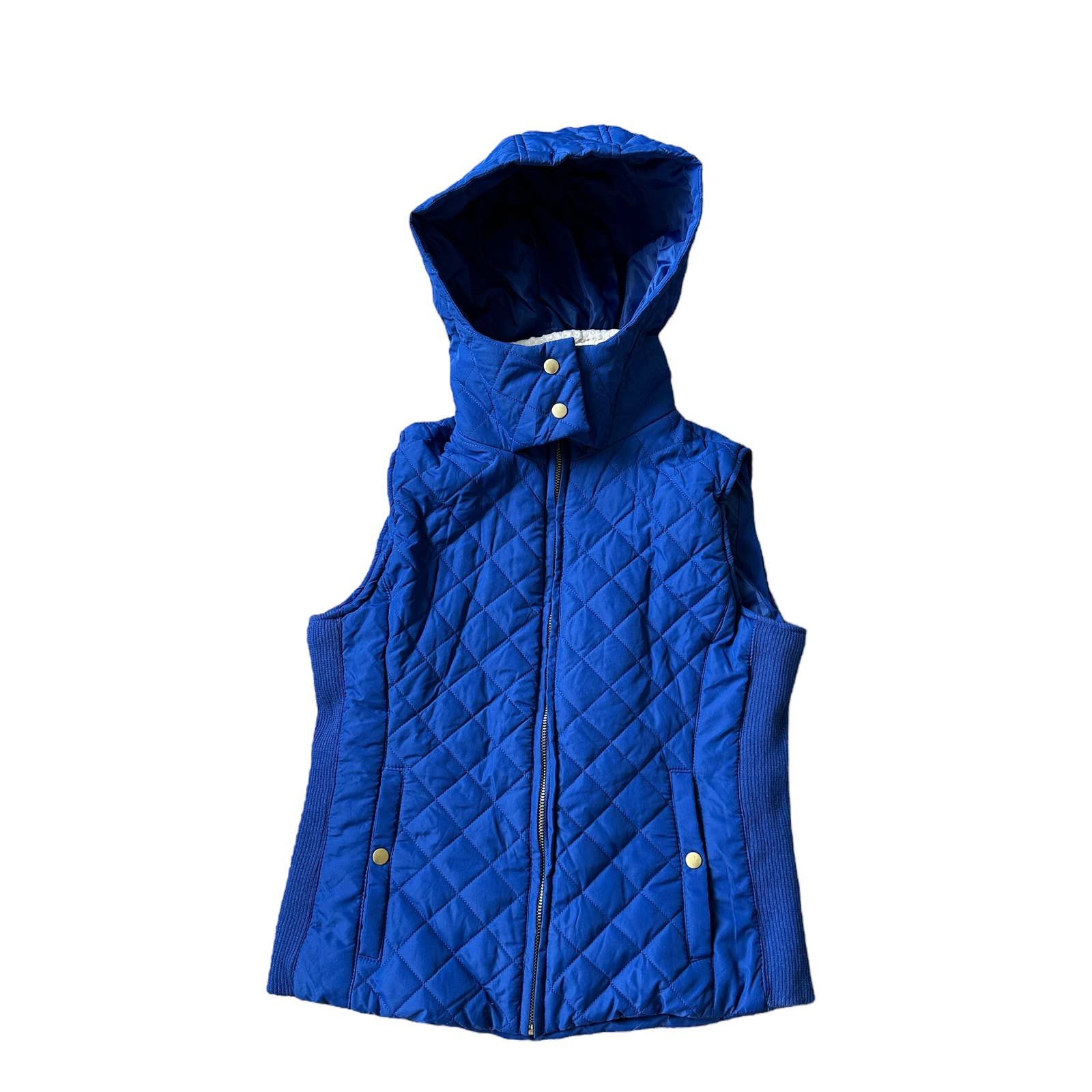 Active Active USA Quilted Royal Blue Hooded Vest Grailed