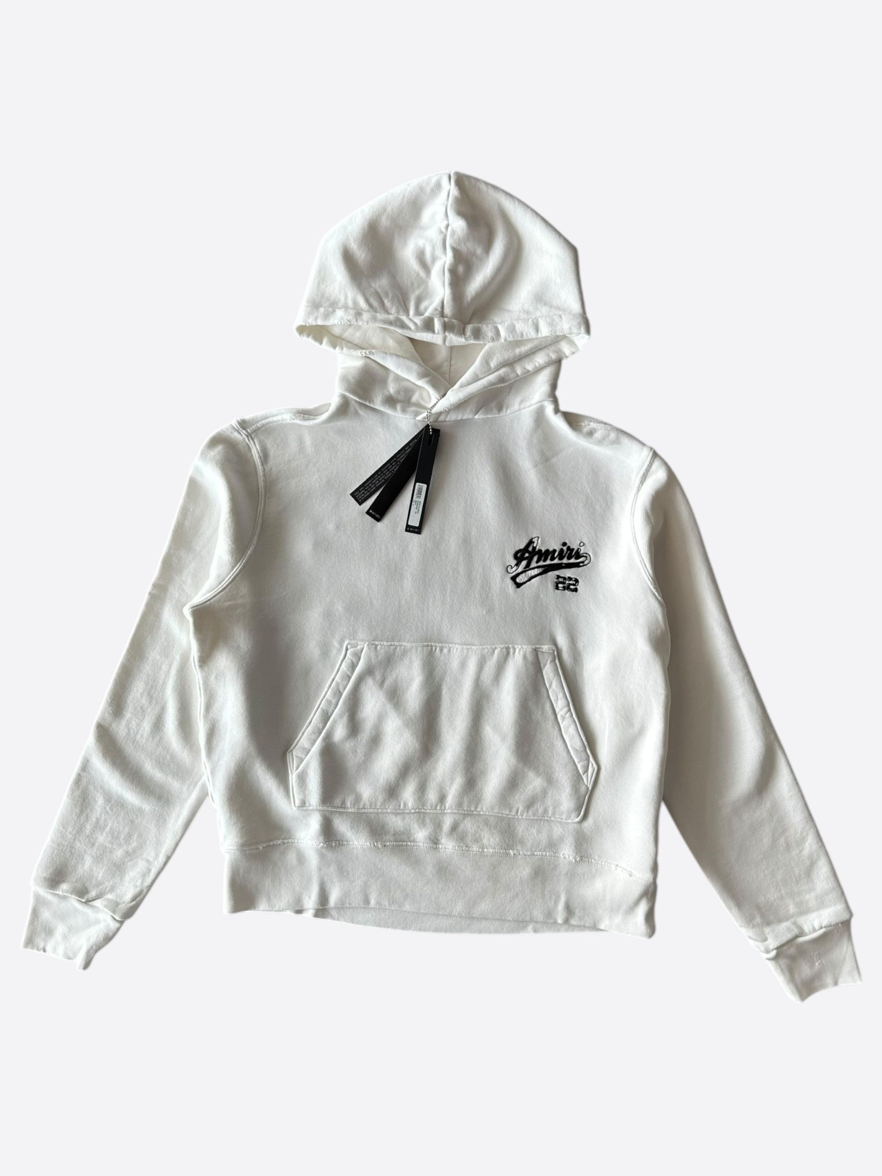Amiri Amiri White & Black 22 Distressed Logo Hoodie Size US L / EU 52-54 / 3 - 1 Thumbnail
