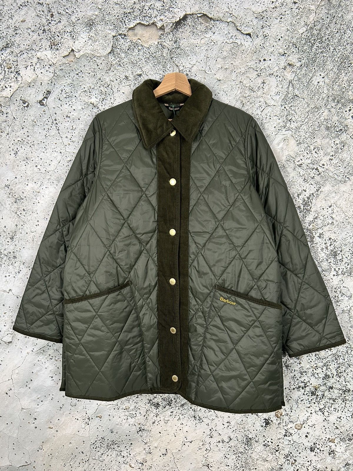 image of Barbour Quilted Olive Jacket Military Hype Avant-Garde New, Men's (Size Medium)