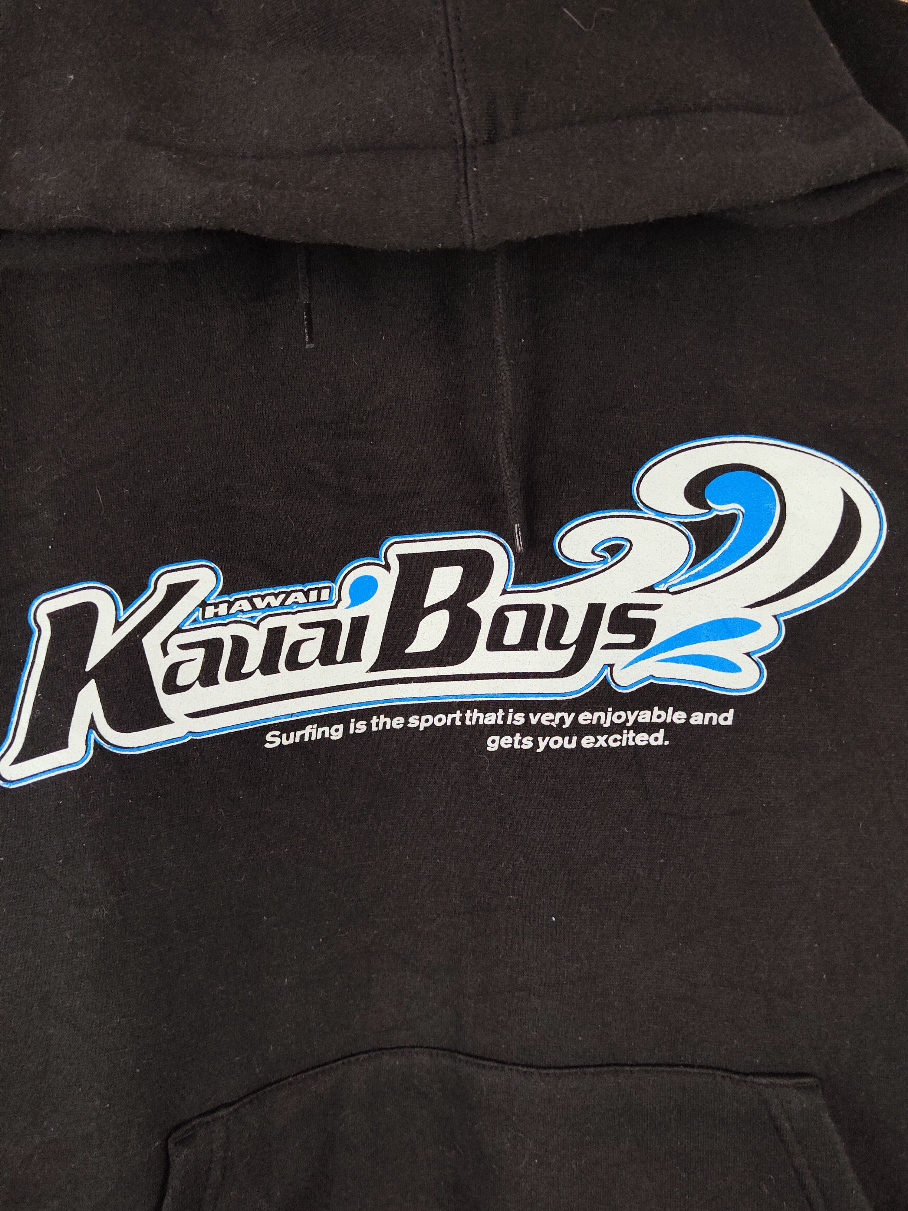 Japanese Brand × Vintage Vintage Design 💥 Kauai Boys Black Hawaii Hoodie Sweatshirts Size US L / EU 52-54 / 3 - 3 Thumbnail