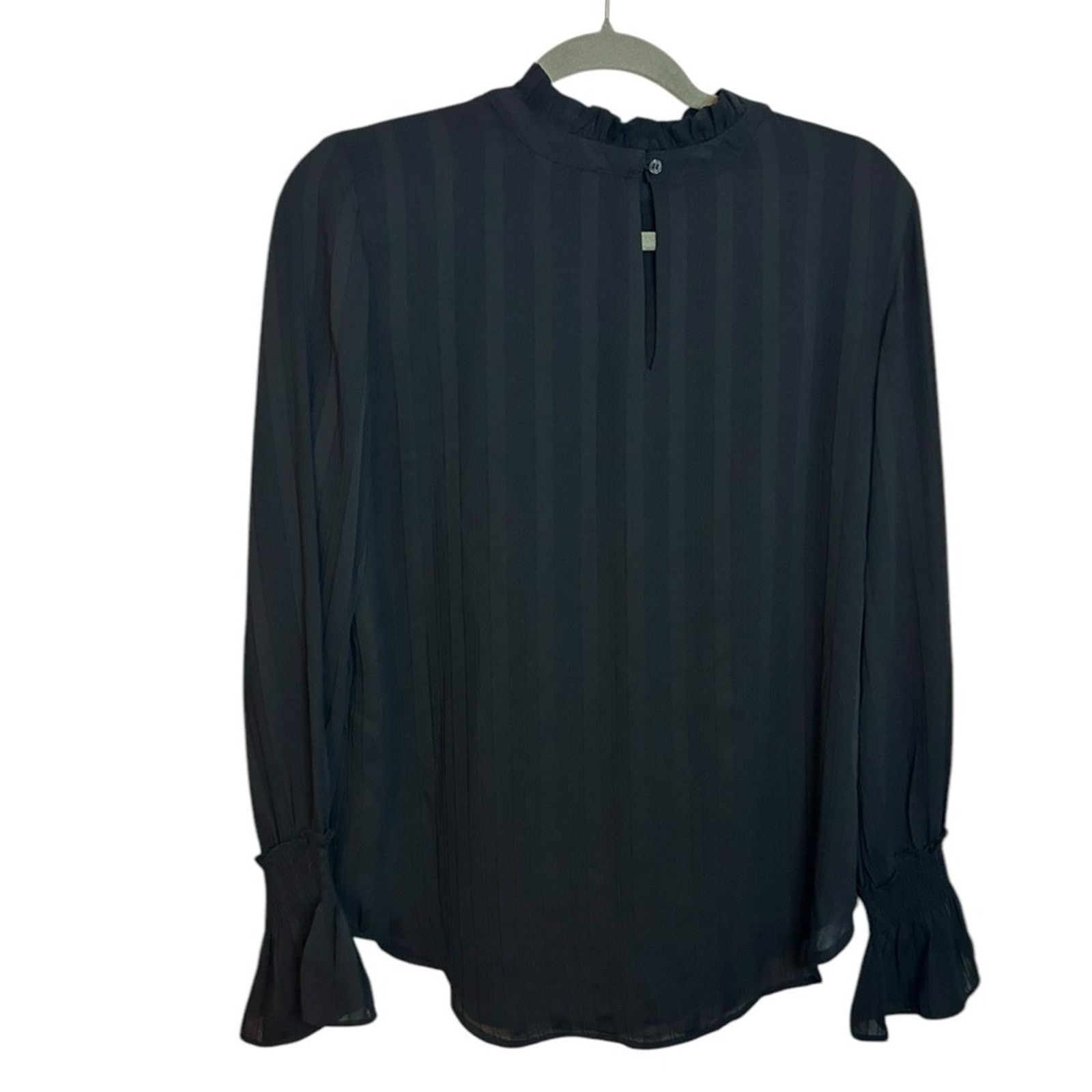 Ann Taylor Nwt Ann Taylor Black High Neck Peasant Blouse Size S / US 4 / IT 40 - 2 Thumbnail