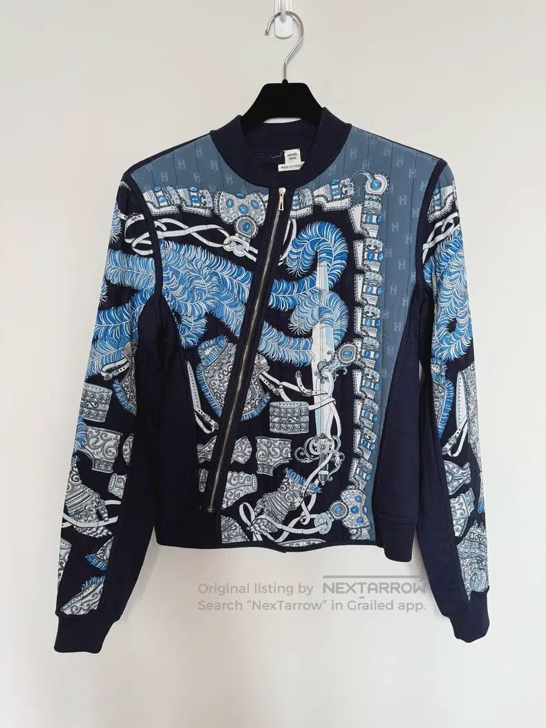 Hermes Hermes Silk and first cut wool hard matching jacket coat Size XS / US 0-2 / IT 36-38 - 2 Thumbnail