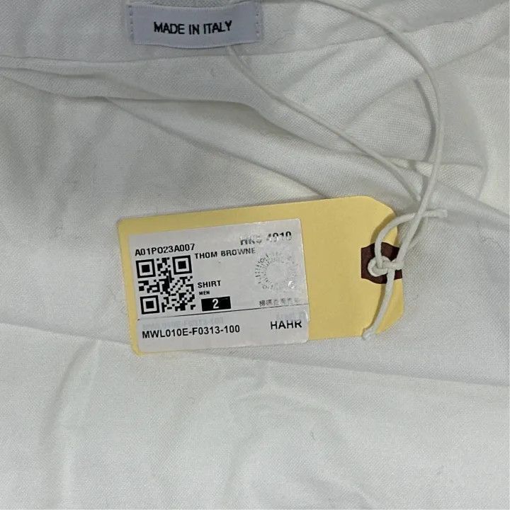 Thom Browne Thom Browne White Striped Button-Up Shirt -2507 Size US S / EU 44-46 / 1 - 1 Thumbnail
