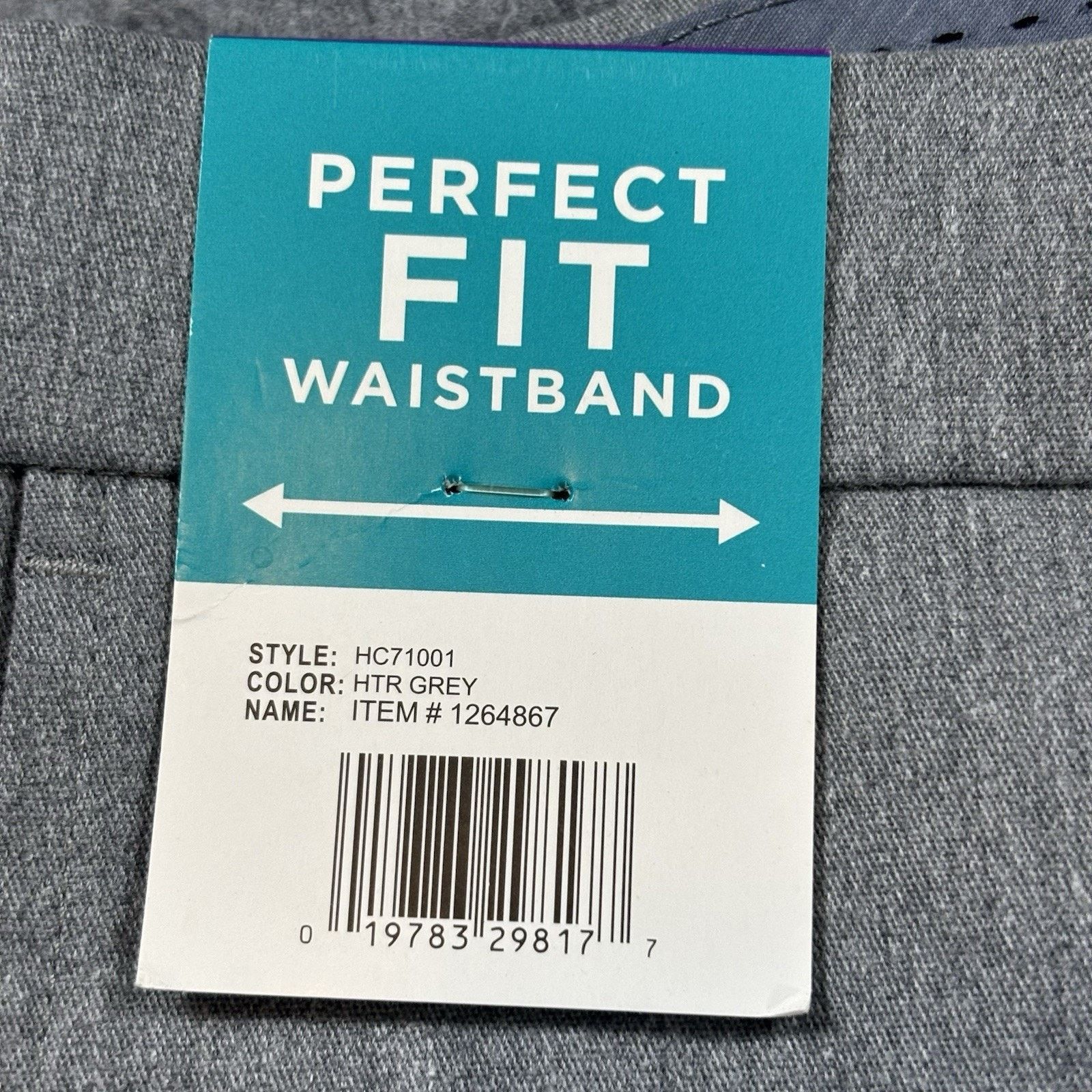Haggar Haggar Mens Pants 40x30 Straight Grey Perfect Fit Waistband Size US 40 / EU 56 - 4 Thumbnail