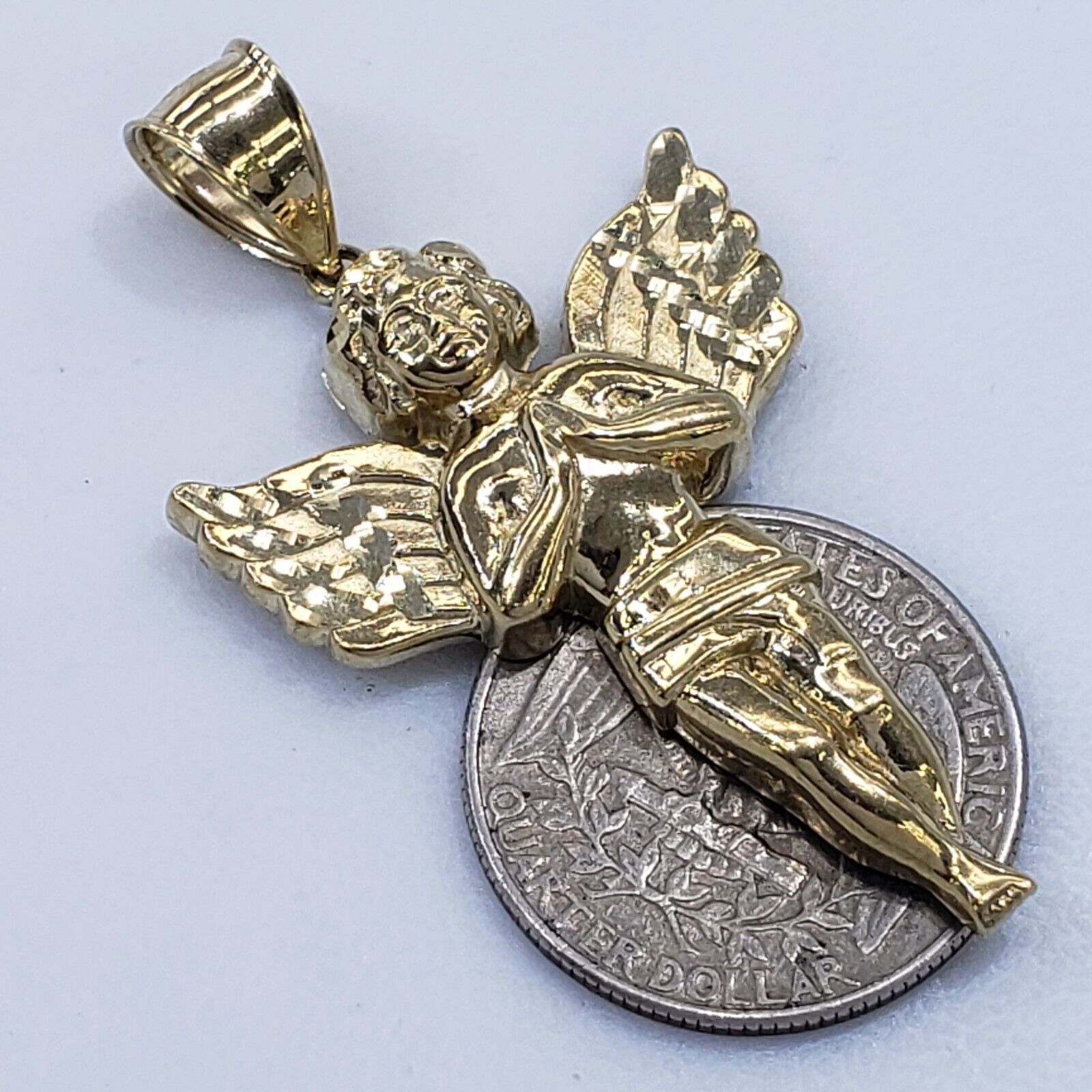 & Other Stories Big Real 10k Gold praying Angel Pendant Charm Size ONE SIZE - 4 Thumbnail