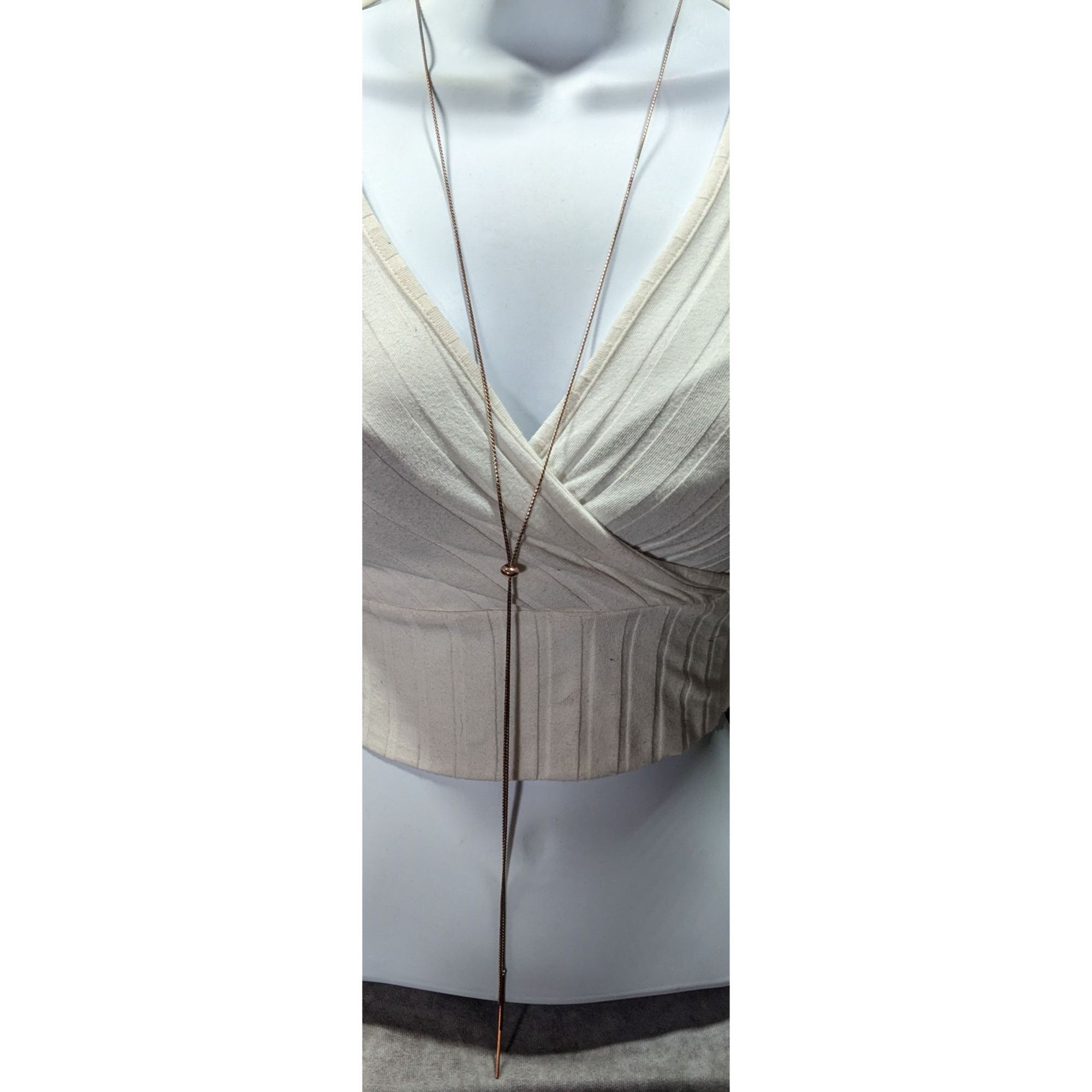 Other Minimalist Gold Tone Bolo Chain Necklace With Pillar Ends Size ONE SIZE - 1 Thumbnail