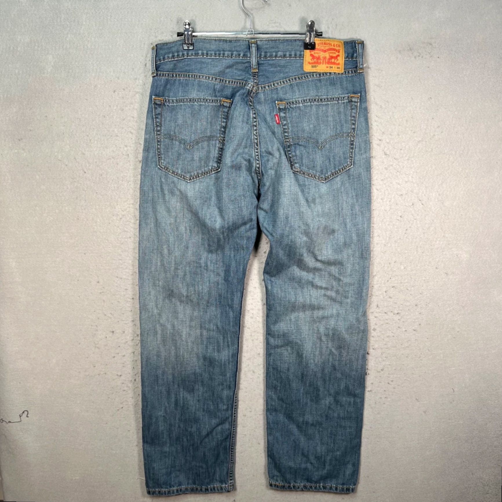 Levi's Levi's 505 Mens Size 34 x 30 Regular Fit Blue Jeans 100% Cotton Denim Regular Jeans Blue Mens Size US 34 / EU 50 - 2 Thumbnail