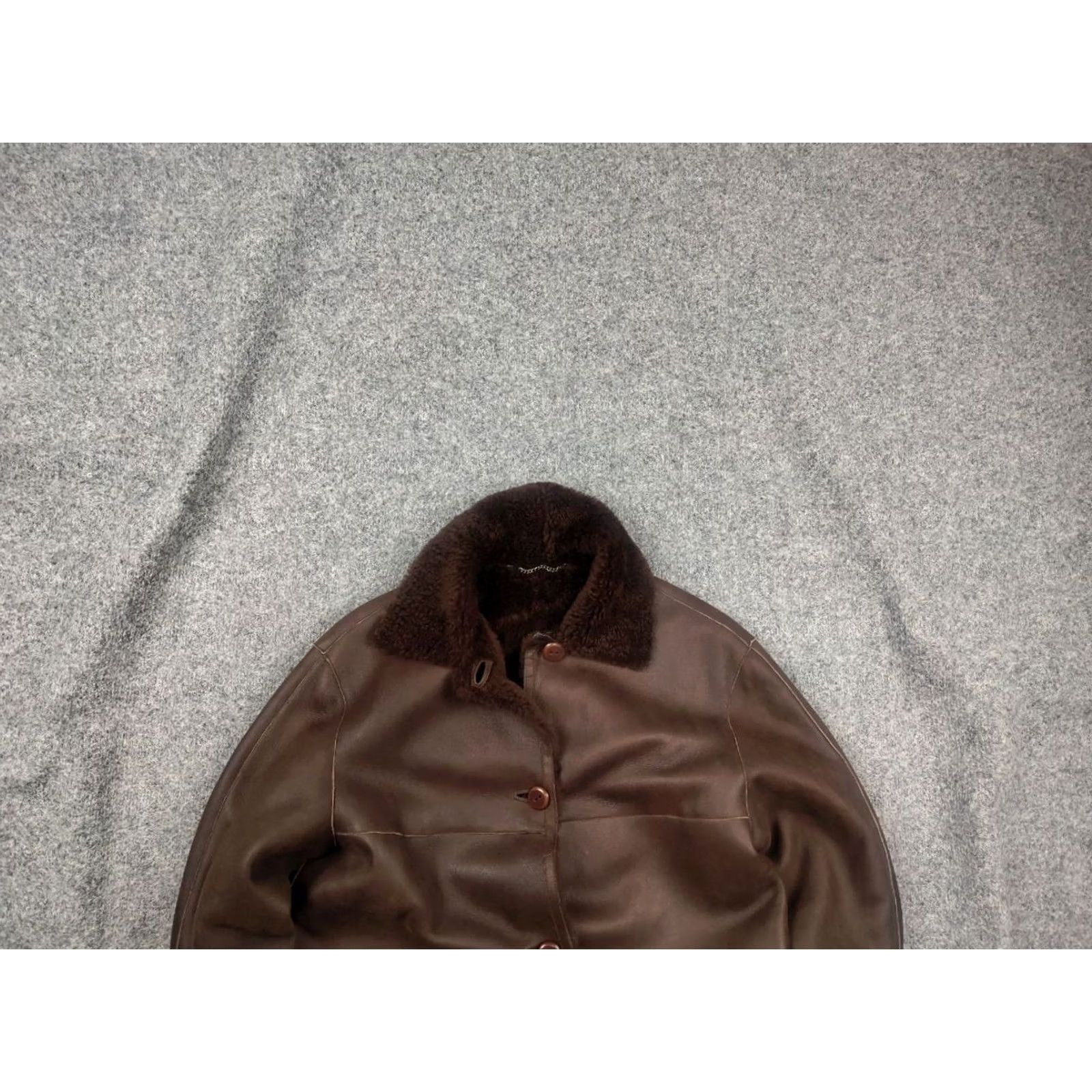 Gallotti VINTAGE Gallotti Bacis Italy Design Brown Leather Shearling Fur-Lined Coat Jacket Mens Leather Jacket Wool Lined Winter 80s 90s Size US M / EU 48-50 / 2 - 2 Thumbnail