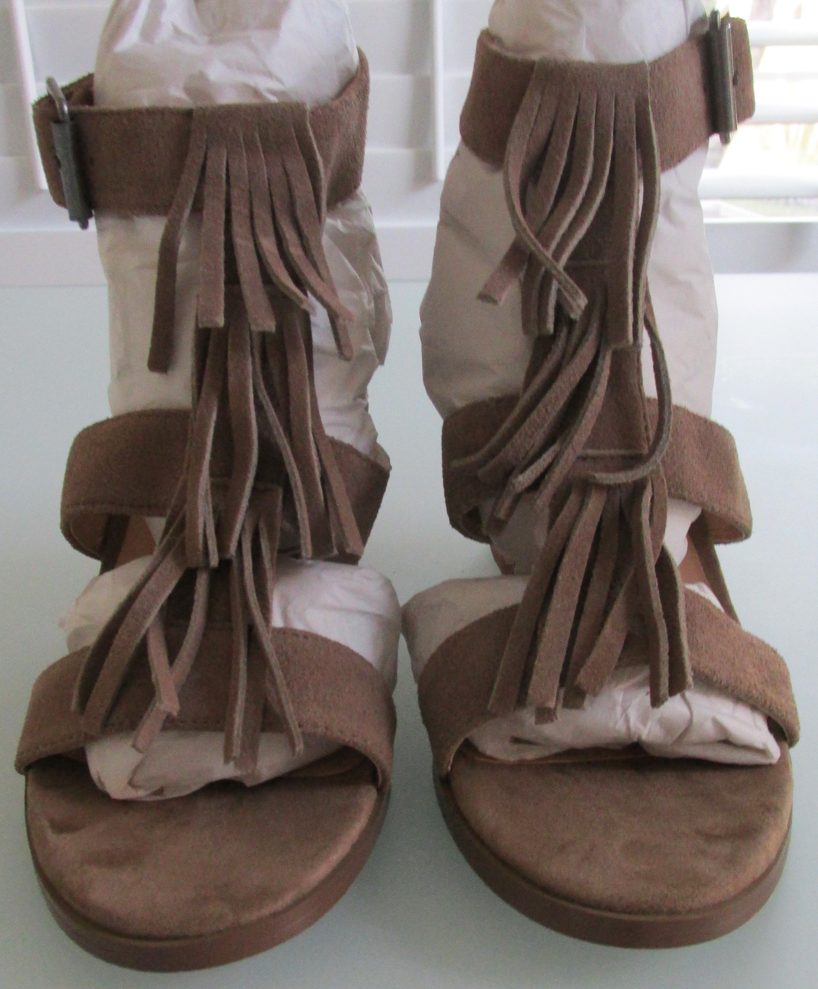 Other Sole Society Suede Open Toe Fringe Heels Size 8M Size US 8 / IT 38 - 1 Thumbnail