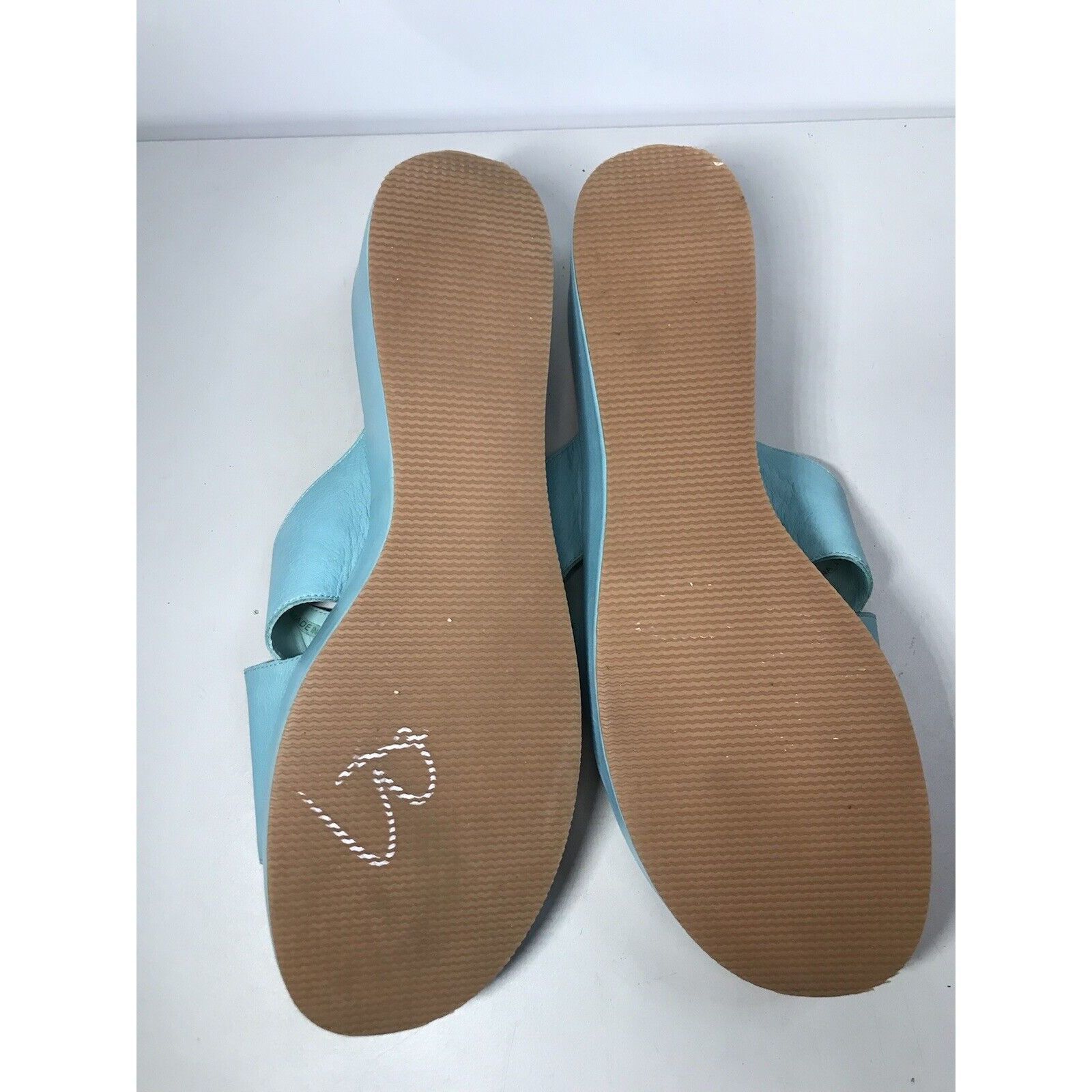 Houdini Sudini Blue Leather Toe Slip On Slides Wedge Sandals Women’s Size US 11 / IT 41 - 10 Thumbnail