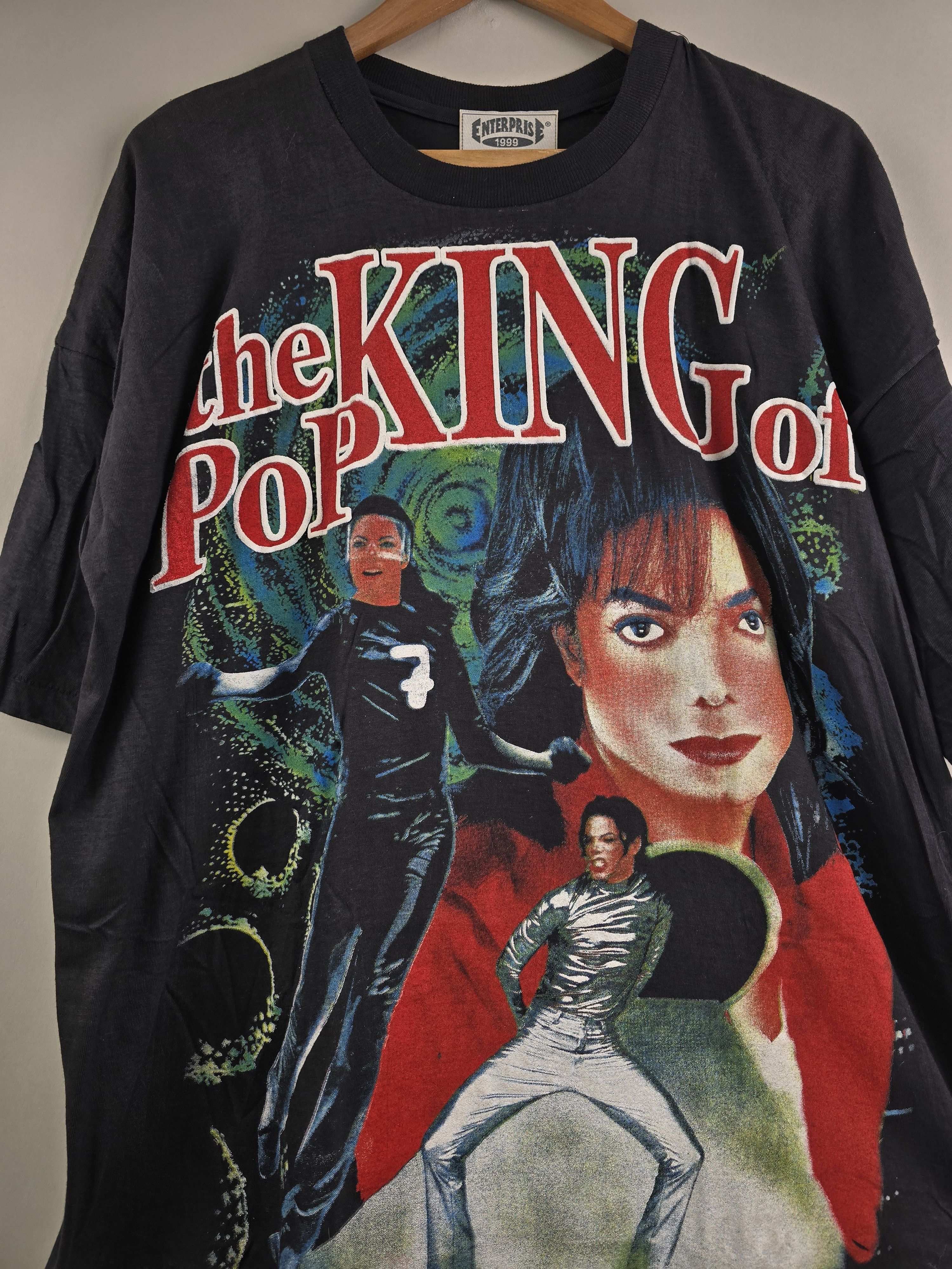 Band Tees × Michael Jackson × Vintage 90s Michael Jackson The King of Pop XL 23" 28" Size US XL / EU 56 / 4 - 2 Thumbnail