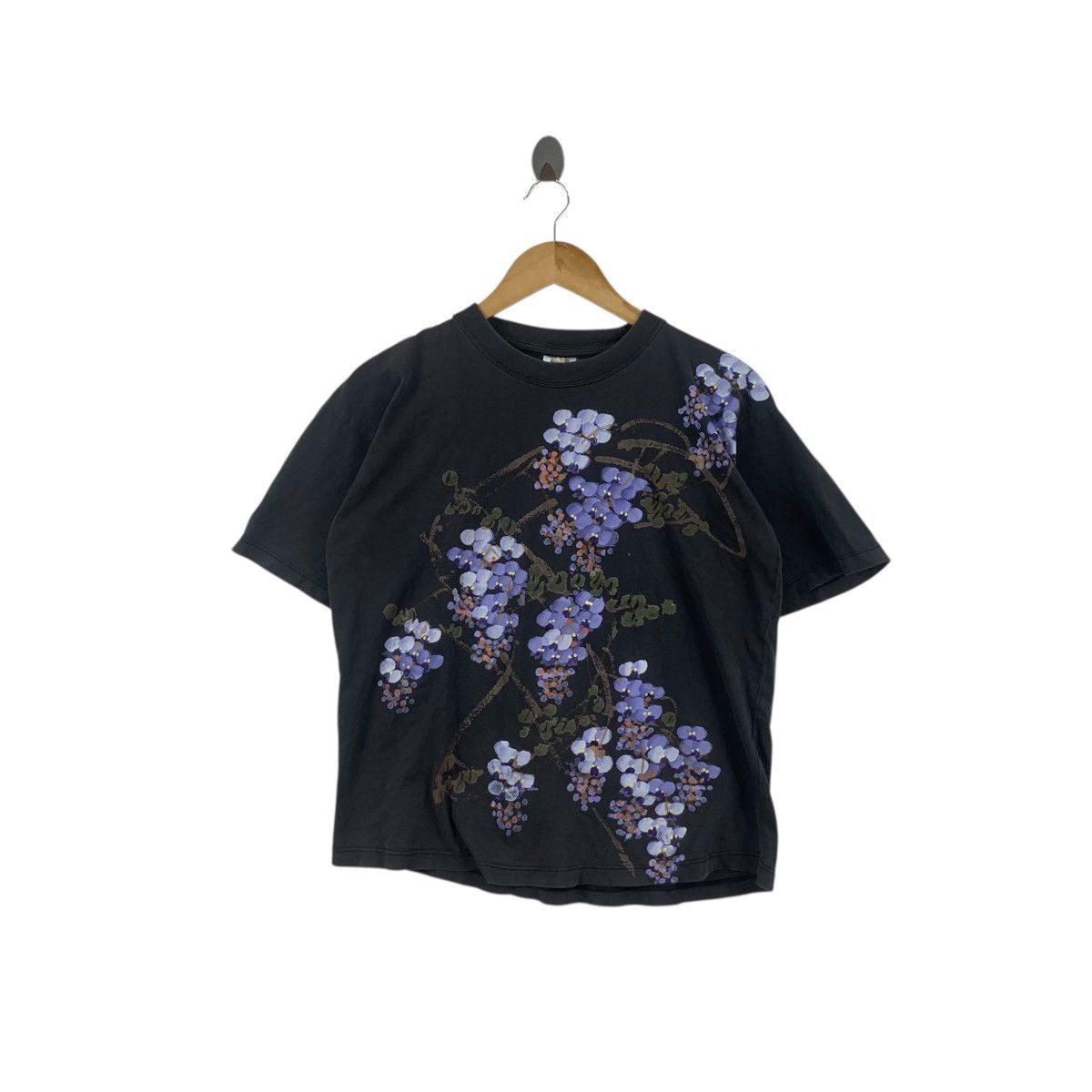 Vintage Vintage JAPAN TRADITIONAL ORCHID Floral Flower Tee Shirt Top Size S / US 4 / IT 40 - 1 Thumbnail