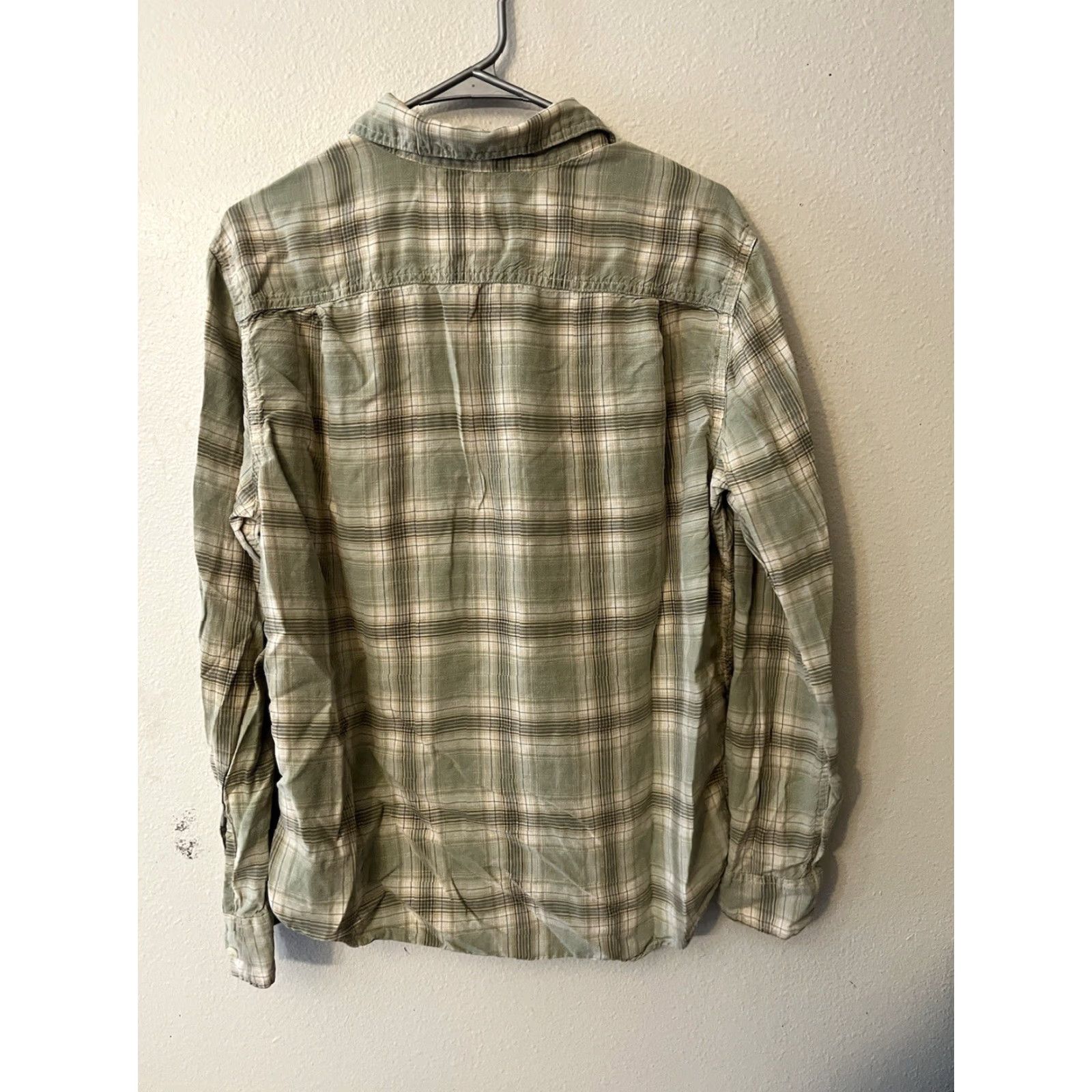 Vintage American Eagle Shirt Mens M Green Plaid Flannel Button-Up Super Soft 3-Button Closure Collar Size US M / EU 48-50 / 2 - 3 Thumbnail