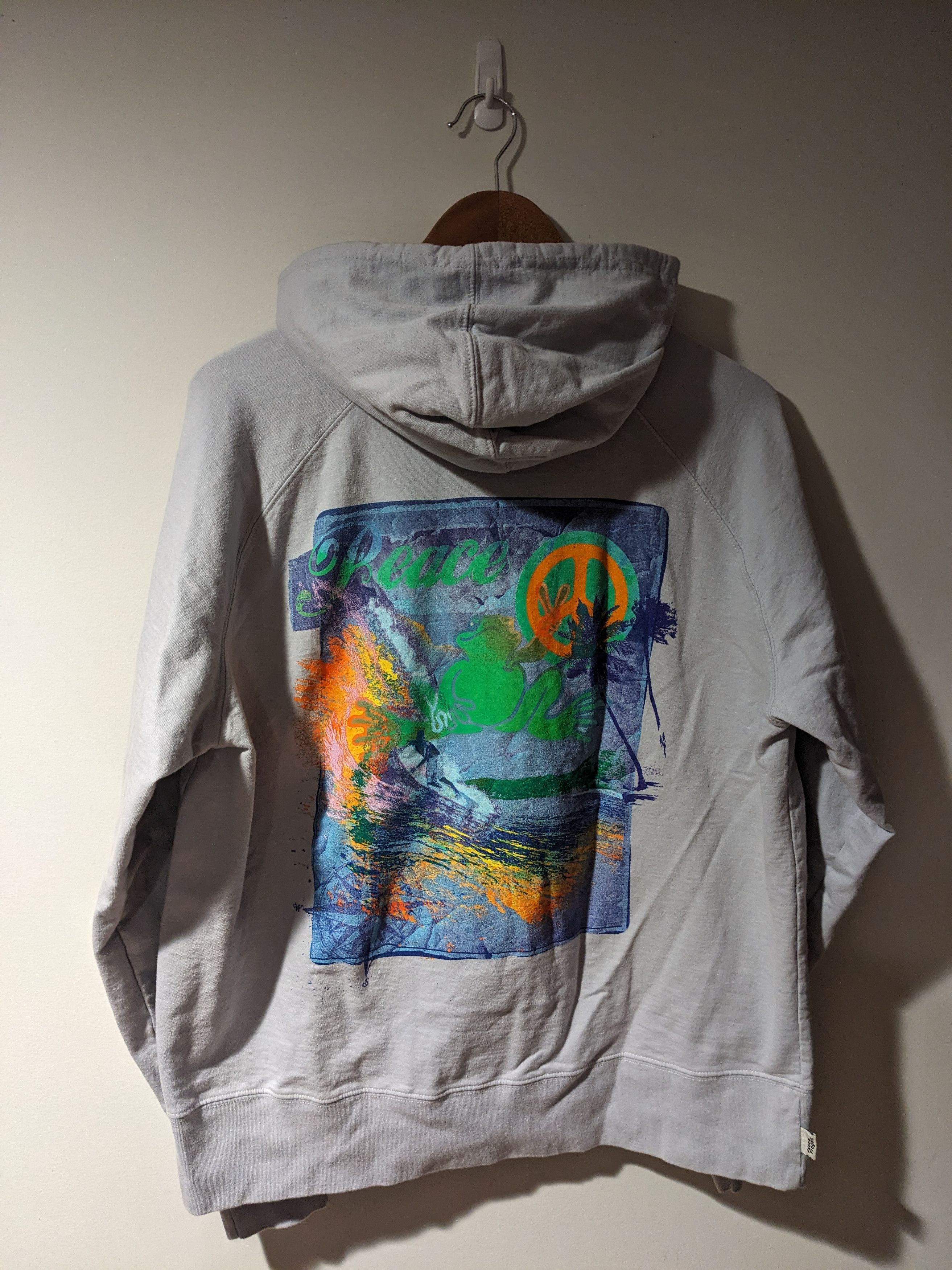 Designer × Vintage Vintage Y2K Peace Frogs Animal Nature Large Full Zip Hoodie Size L / US 10 / IT 46 - 1 Thumbnail