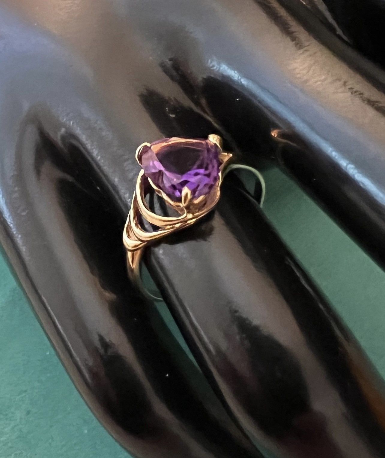 Other 14K Gold Amethyst Heart Ring Size ONE SIZE - 11 Thumbnail