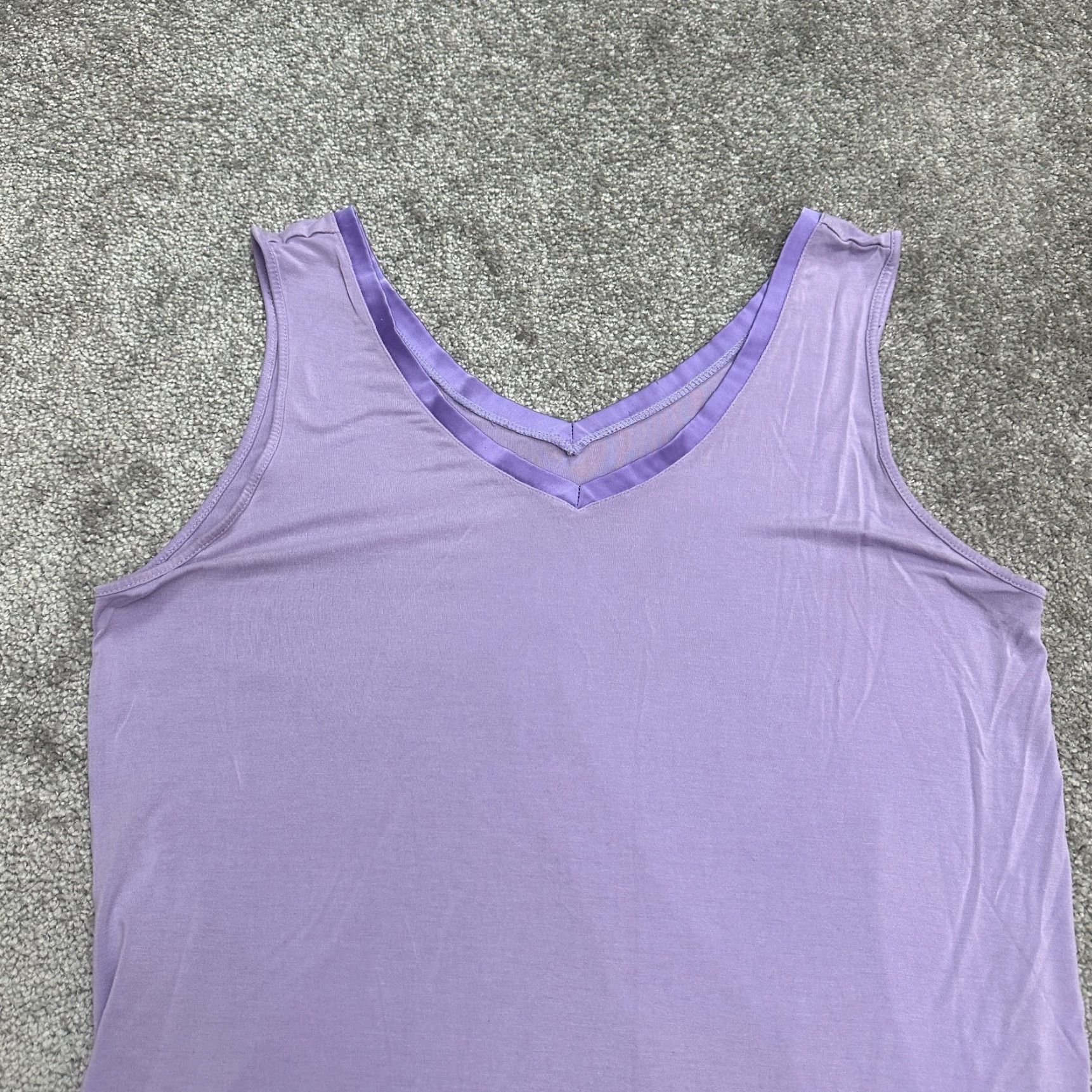 Vintage Tiktik Midi Tank Dress Womens Small Purple V-Neck Lightweight Nightgown Classic Size S / US 4 / IT 40 - 3 Thumbnail