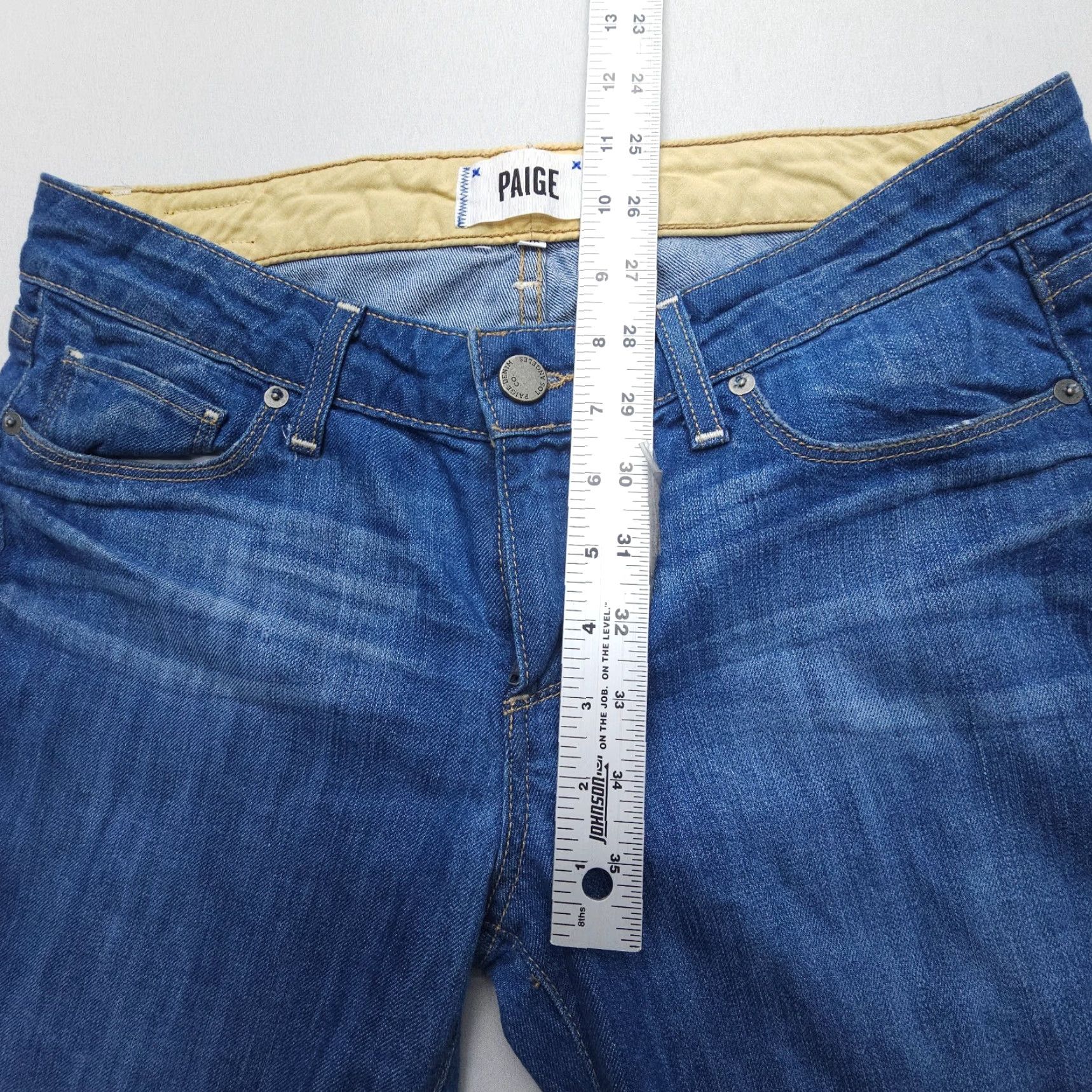 Paige Paige Skyline Jeans Womens 28 x 30 Blue Stretch USA Made Low Rise Slim Ankle 5-Pocket Design Size 28" / US 6 / IT 42 - 5 Thumbnail