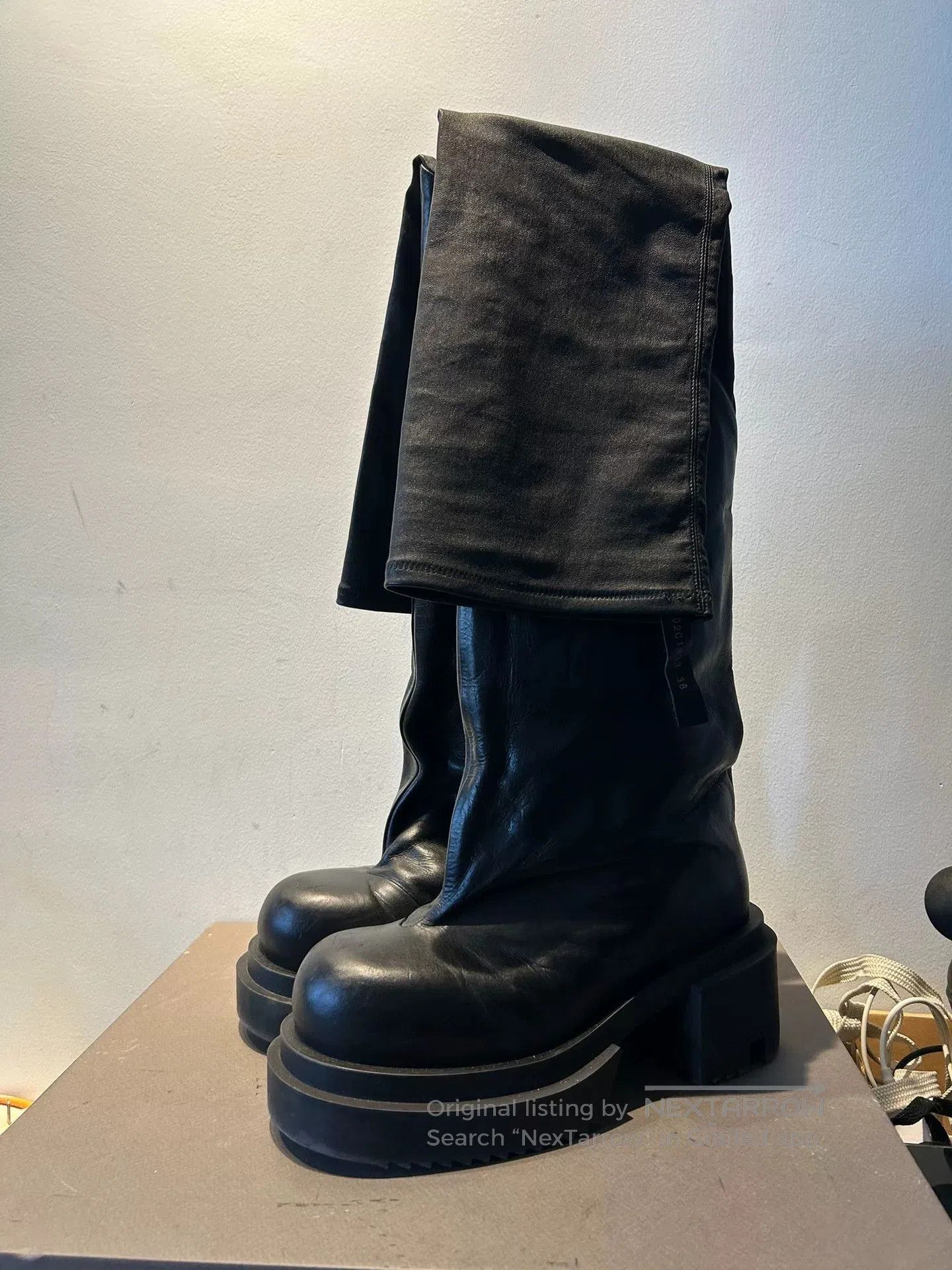 Rick Owens rick owens bogun luxor flared leather boots. Size US 8 / IT 38 - 1 Thumbnail