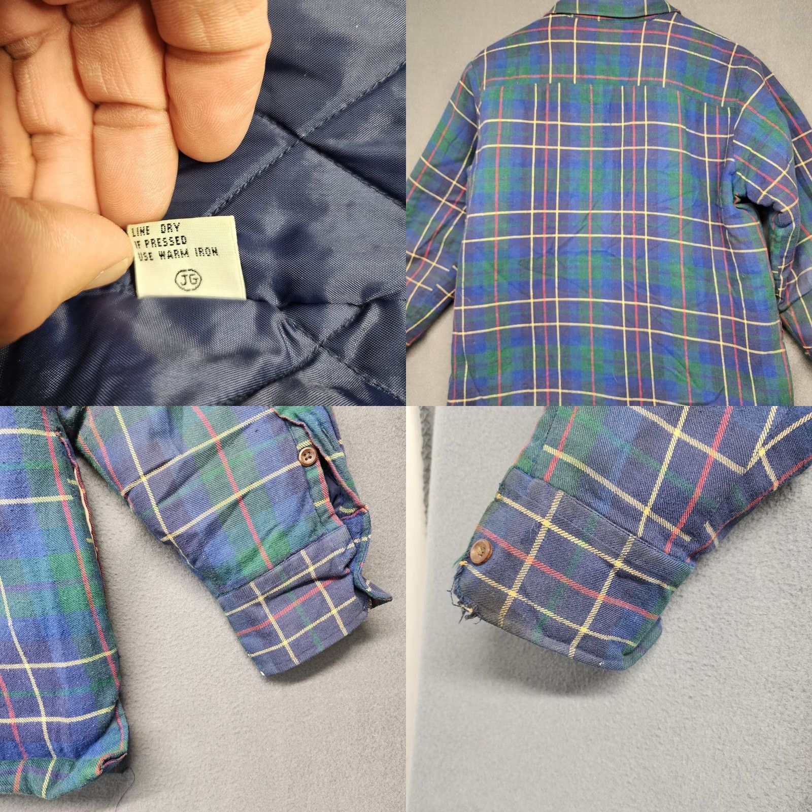 Arrow VINTAGE Arrow Sport Shacket Shirt Jacket Men Medium Blue Plaid Quilt Lined Jacket Mens M Blue Plaid Sports Shacket Button Closure Size US M / EU 48-50 / 2 - 8 Thumbnail