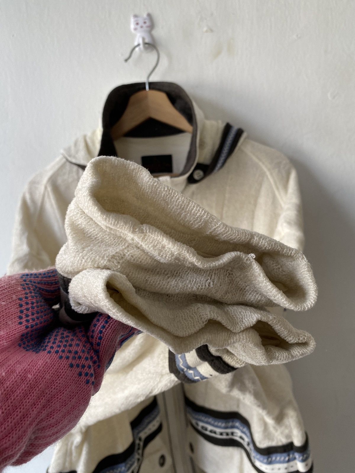 Japanese Brand × Vintage Vintage 90s Santafe Knit Design Zipper Hoodie Size US L / EU 52-54 / 3 - 9 Thumbnail