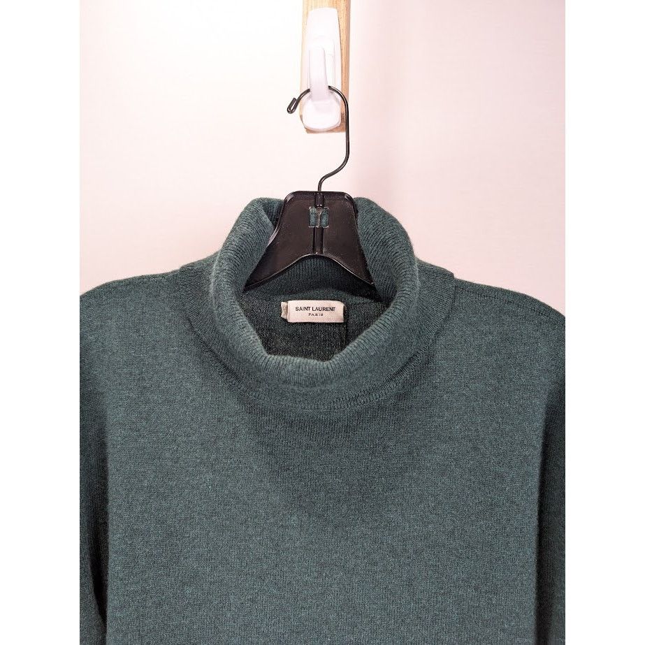 Saint Laurent Paris o1rshd1 Sweater Cachemire in Vert Fonce Size US XXL / EU 58 / 5 - 3 Thumbnail