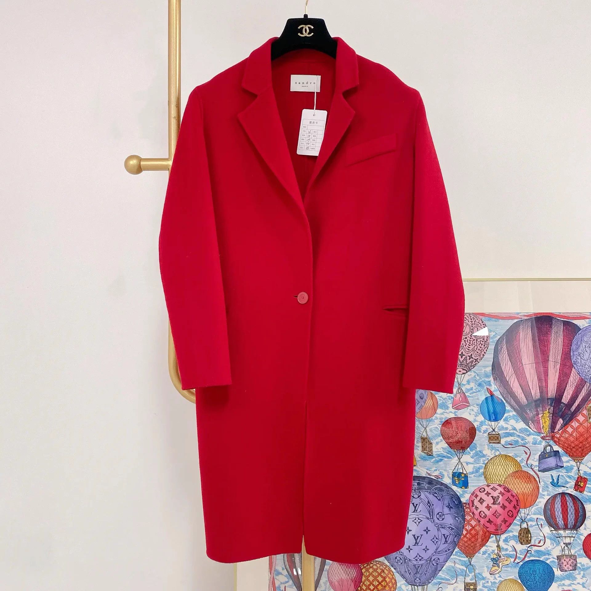 Sandro Sandro Red Wool Coat Size 36 Size XS / US 0-2 / IT 36-38 - 1 Thumbnail
