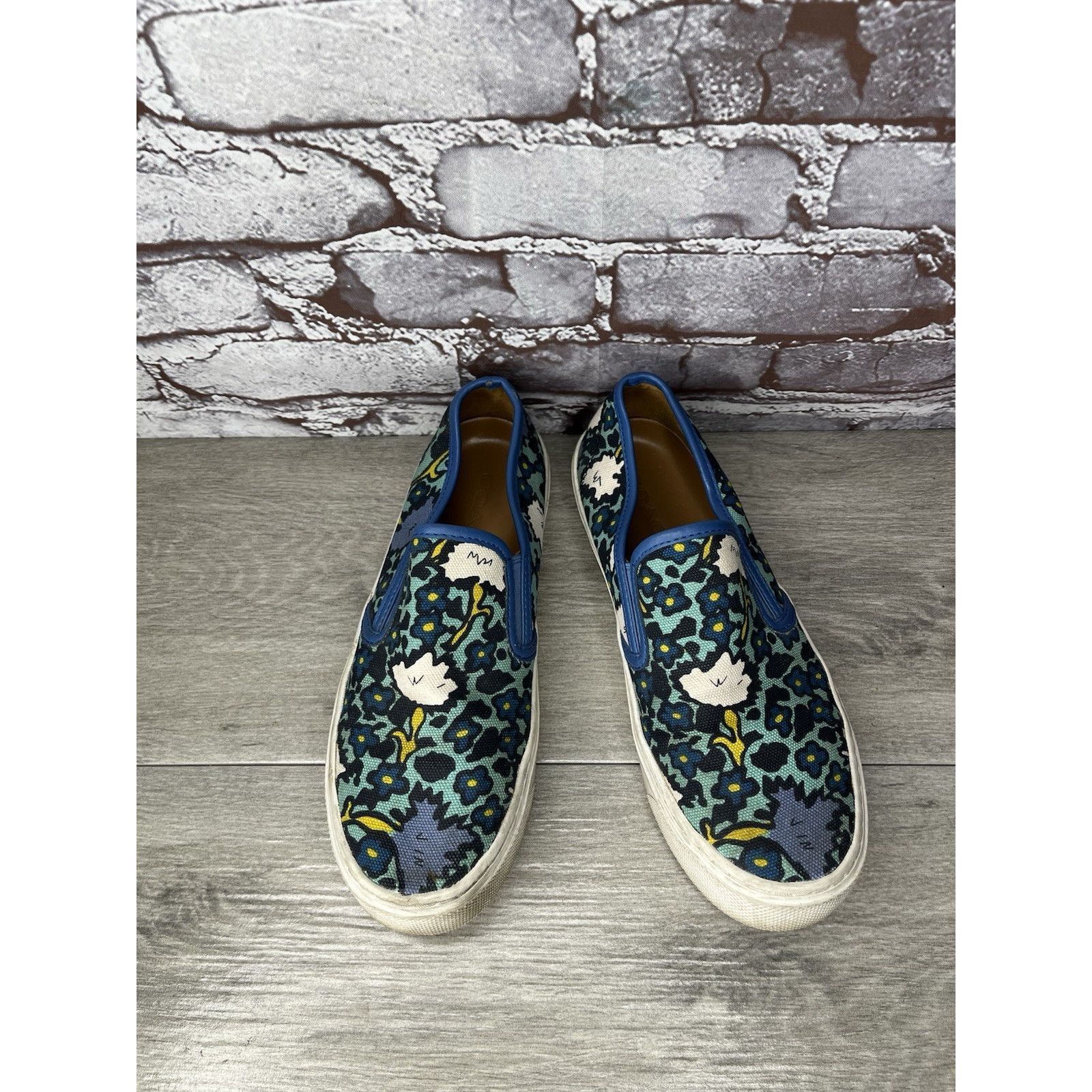 Coach Coach Cameron A01986 Aqua Blue Floral Fabric Slip Ons Shoes Size US 8 / IT 38 - 2 Thumbnail