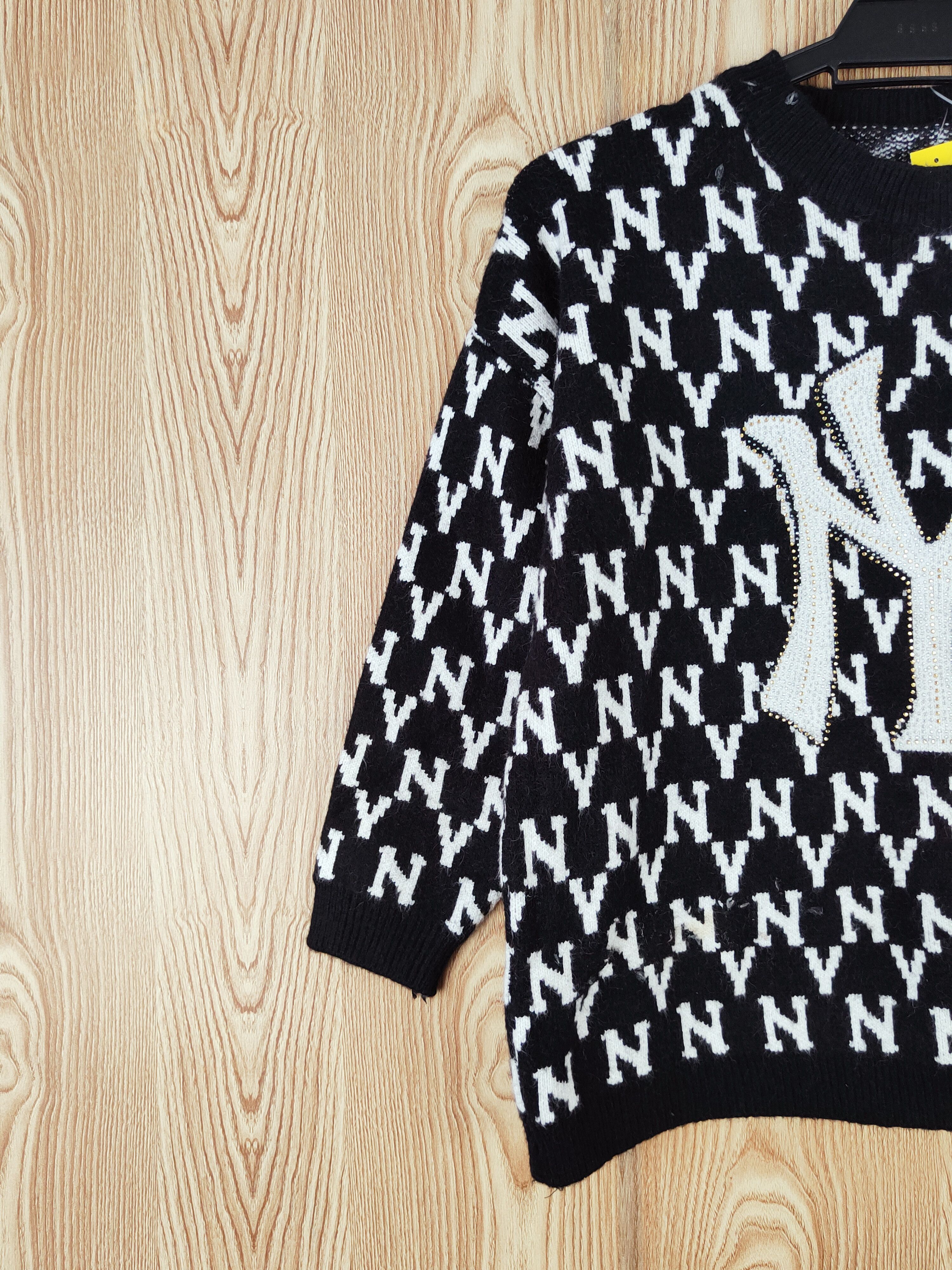 Homespun Knitwear × I Love NY × New York Yankees Japanese Brand Black White NY Knitwear Sweatshirts #W880 Size M / US 6-8 / IT 42-44 - 4 Thumbnail