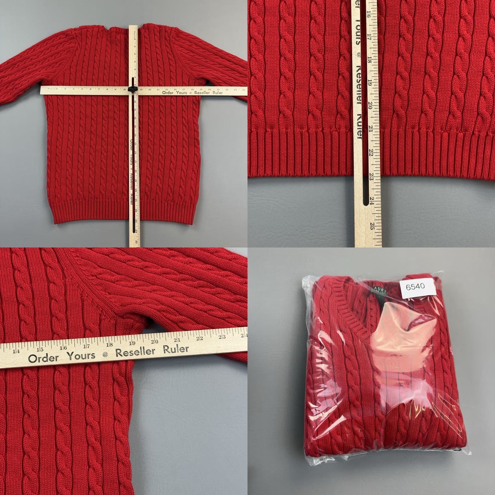 Ralph Lauren Vintage Lauren Ralph Lauren Sweater Women's Large V-Neck Cable Knit Pullover Y2K Red Cotton Knit Pullover 90s Classic Designer Outdoor Preppy Mens? Size L / US 10 / IT 46 - 8 Thumbnail