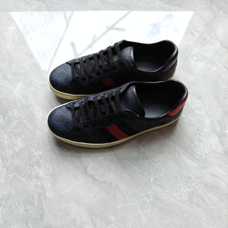 Gucci Gucci Ace Canvas Low-Top Sneakers for Men 0079 Size US 7 / EU 40 - 1 Thumbnail
