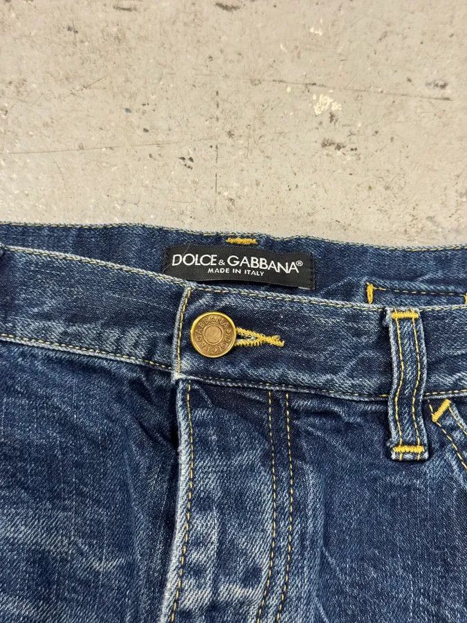 Designer × Dolce & Gabbana × Vintage 2000s Dolce & Gabbana Blue Distressed Denim Jeans Size US 39 - 6 Thumbnail