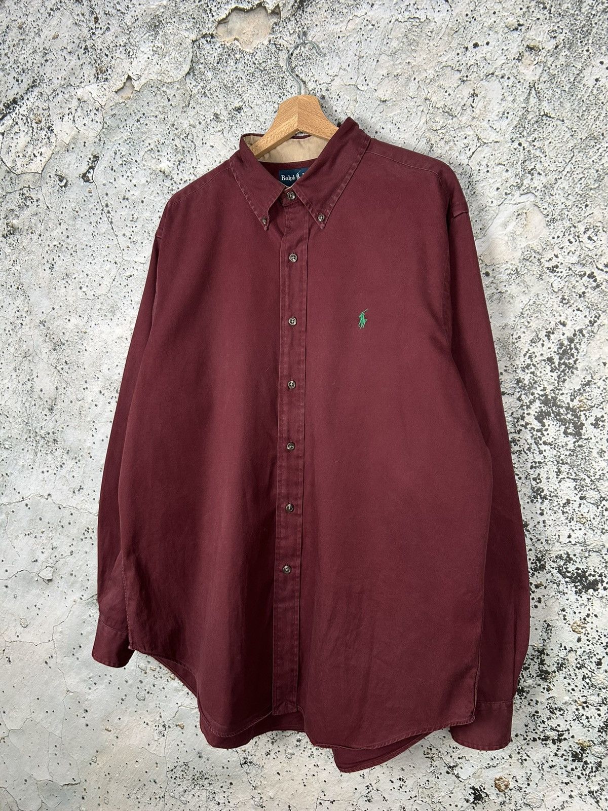 Polo Ralph Lauren Vintage Polo Ralph Lauren Burgundy Shirt Elegant 90s Size US XL / EU 56 / 4 - 2 Thumbnail