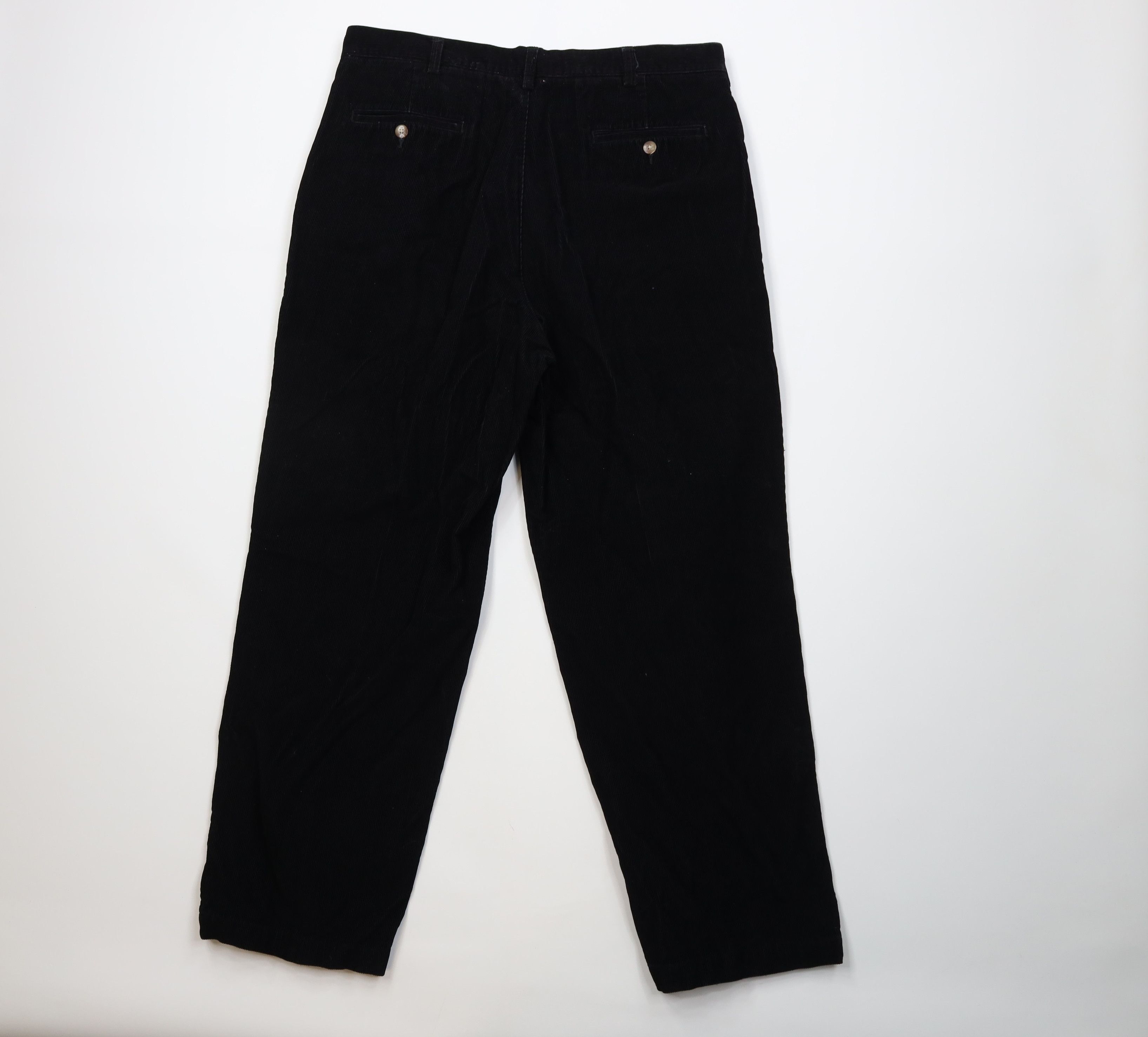 Vintage Vintage 90s Streetwear Wide Leg Corduroy Chino Pants Black Size US 36 / EU 52 - 9 Thumbnail