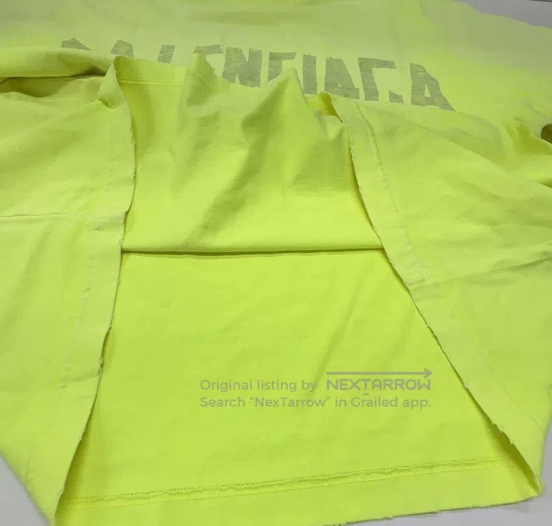 Balenciaga Balenciaga Neon Yellow Tape Logo Short Sleeve T-Shirt Size US S / EU 44-46 / 1 - 6 Thumbnail