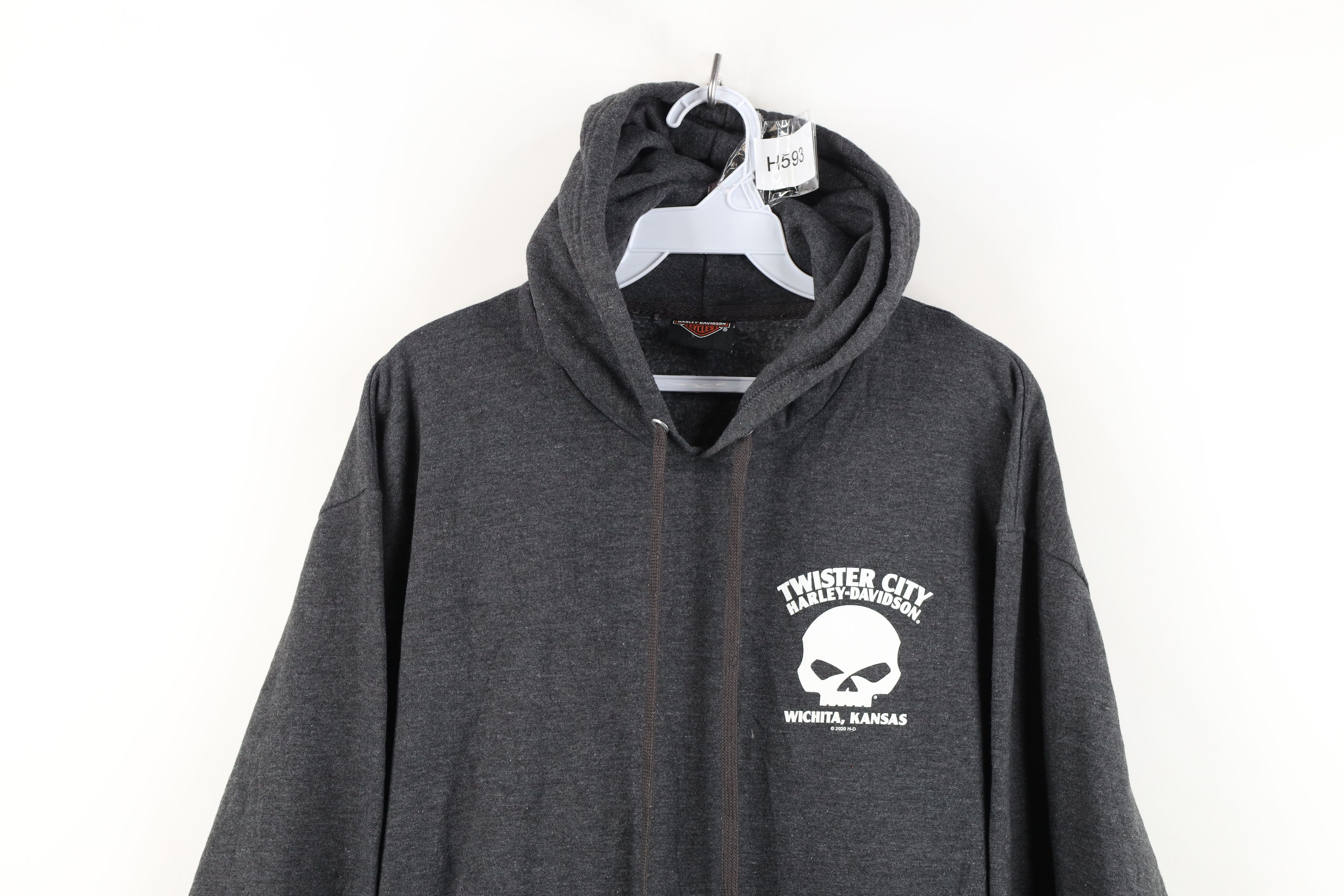 Harley Davidson Y2K Harley Davidson Skull Skeleton Tribal Hoodie Sweatshirt Size US M / EU 48-50 / 2 - 2 Thumbnail