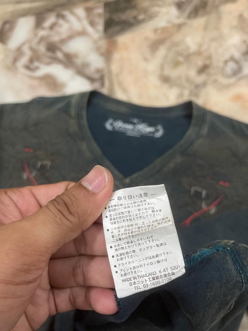 Japanese Brand Cross Keys Dragon Poem Long Sleeve Tee Shirt Size US L / EU 52-54 / 3 - 19 Thumbnail