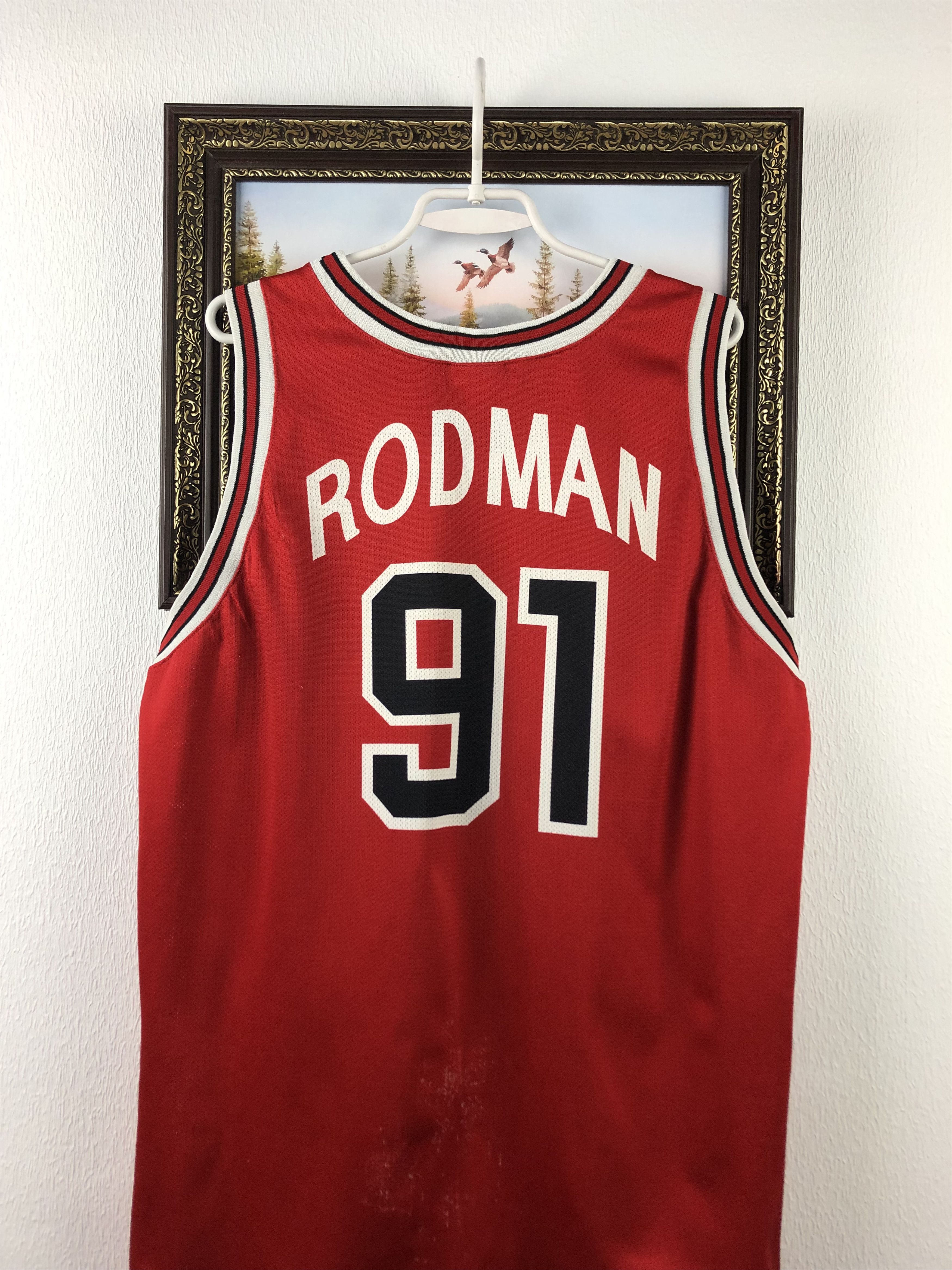 Champion Vintage 90's Champion Chicago Bulls Rodman Jersey Shirt Mens Size US XL / EU 56 / 4 - 12 Thumbnail