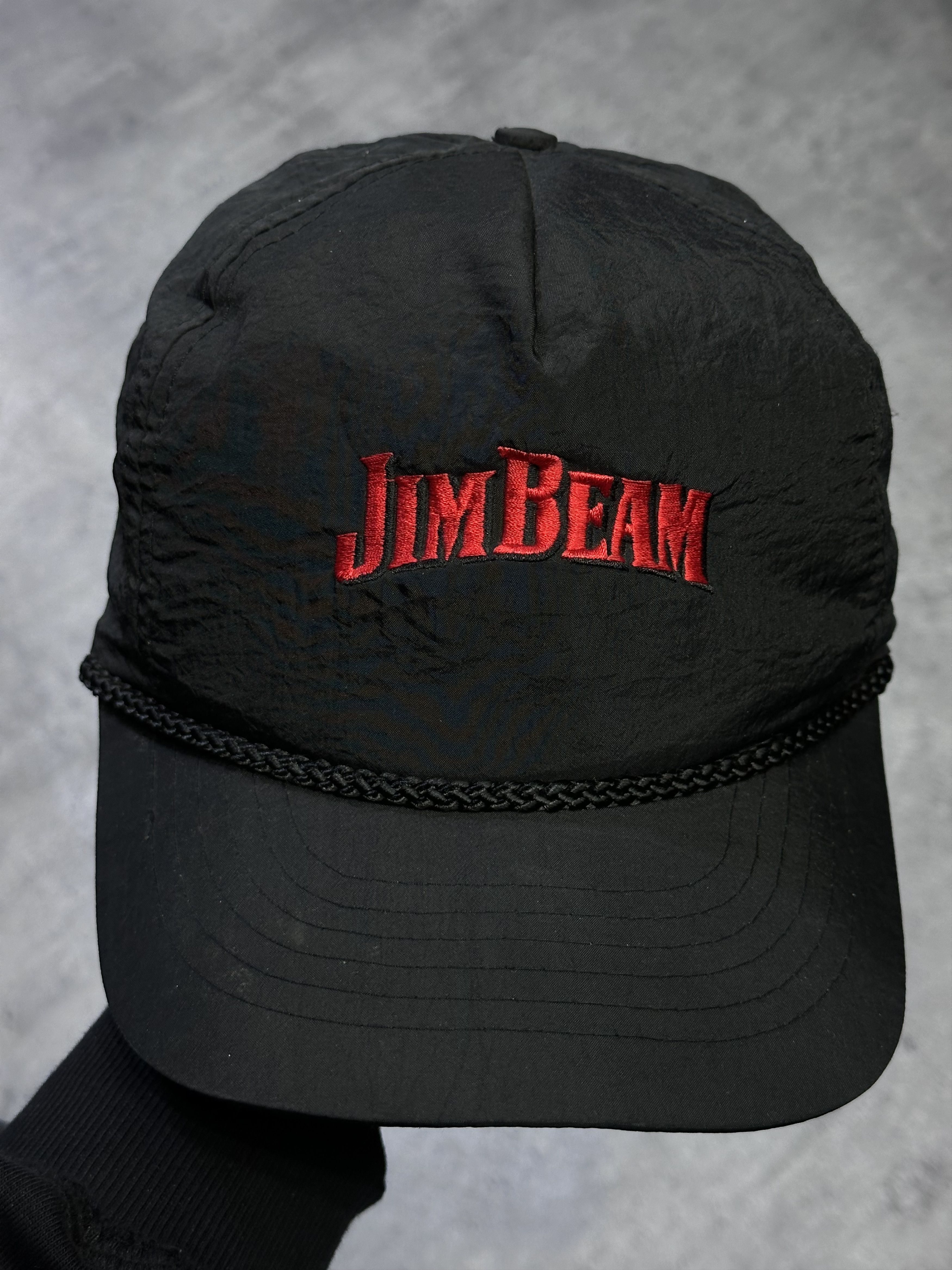 Vintage Jim Bean black hat logo vintage cap Size ONE SIZE - 2 Thumbnail