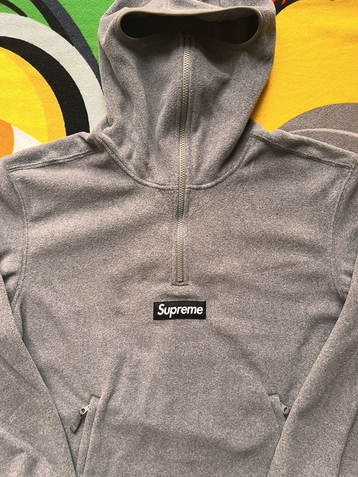 Supreme M Supreme Polartec Face Mask Half Zip Hooded Sweatshirt grey Size US M / EU 48-50 / 2 - 8 Thumbnail