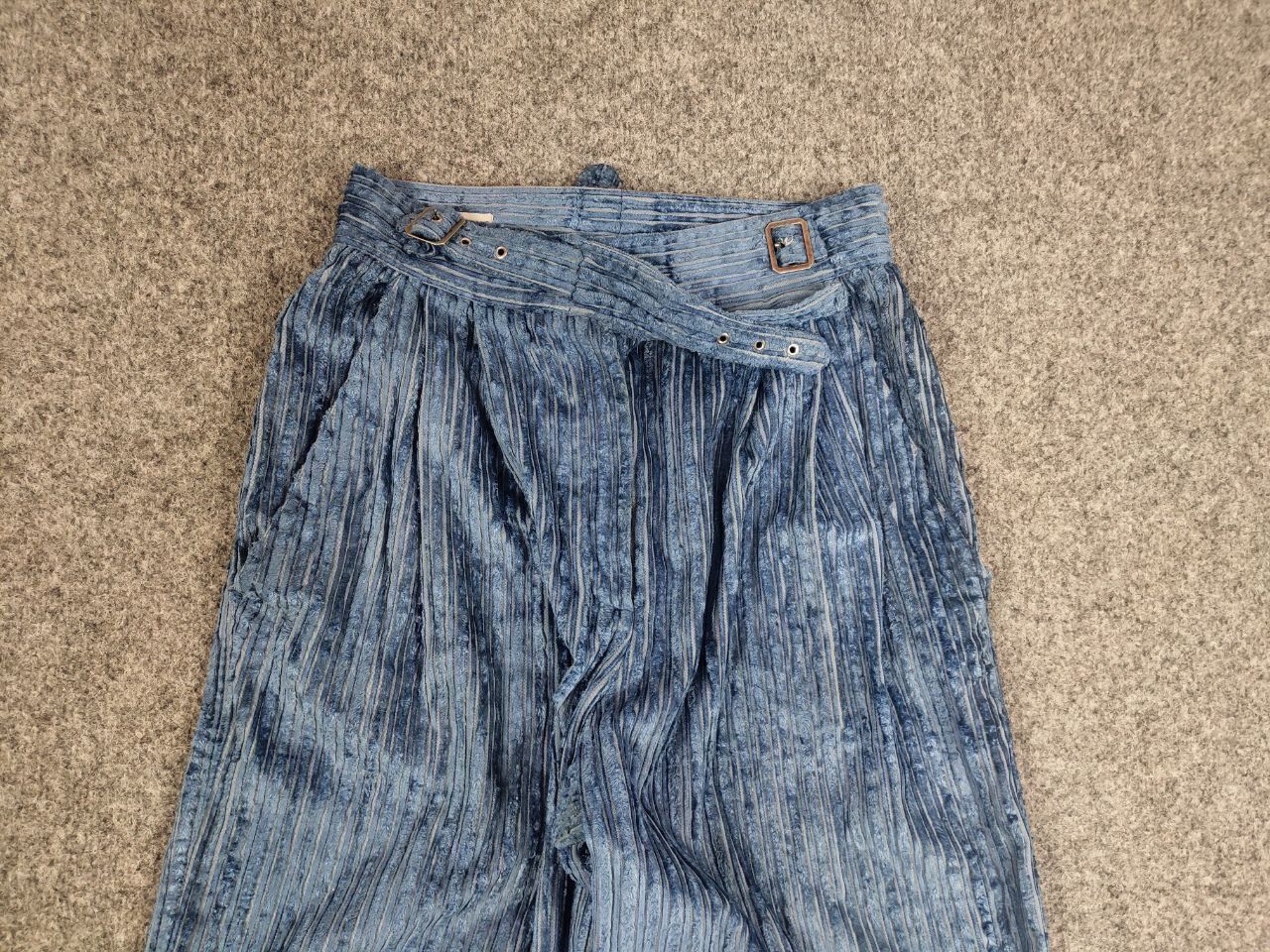 Escada Vintage Escada By Margaretha Ley Corduroy Velour Blue Pants Size 27" / US 4 / IT 40 - 10 Thumbnail