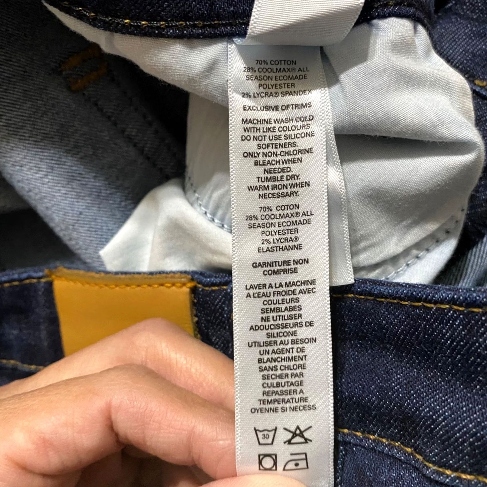 Denime Du/er Jeans Womens Blue Denim Slim Straight Dark Wash Mid Rise 30x32 Size 29" - 5 Thumbnail