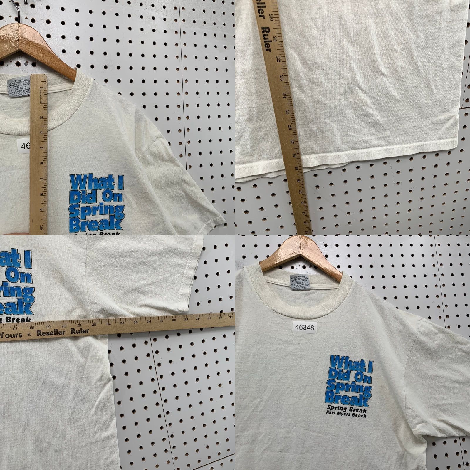 Gildan VINTAGE 90s Spring Break Beer Shirt Mens XL White Ft Myers Florida USA BRO Shirt Size US XL / EU 56 / 4 - 8 Thumbnail